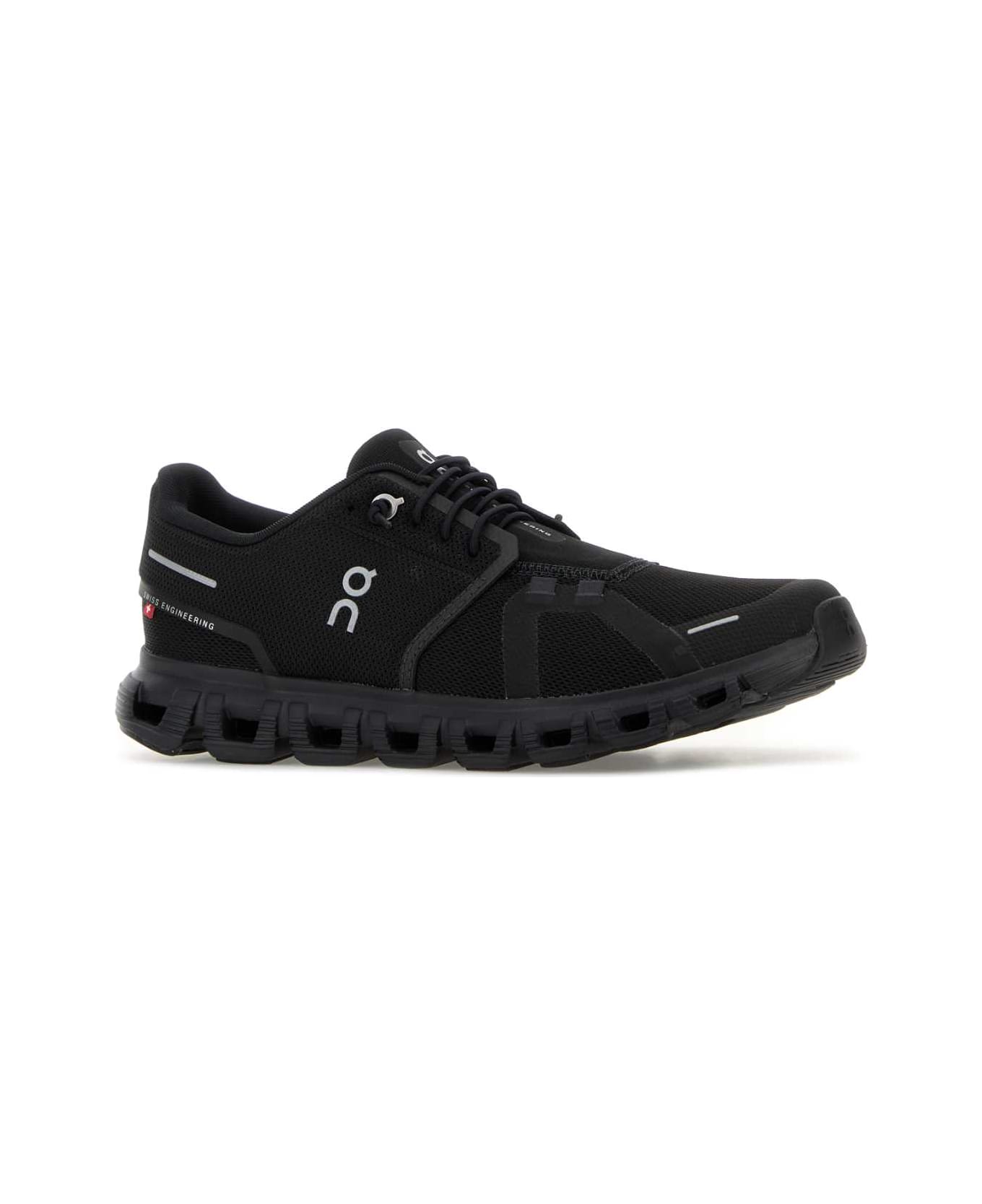 ON Black Mesh Cloud 6 Sneakers - BLACKBLACK