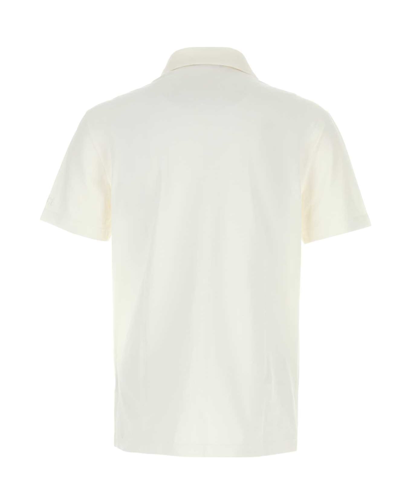 Versace White Piquet Polo Shirt - OPTICALWHITE
