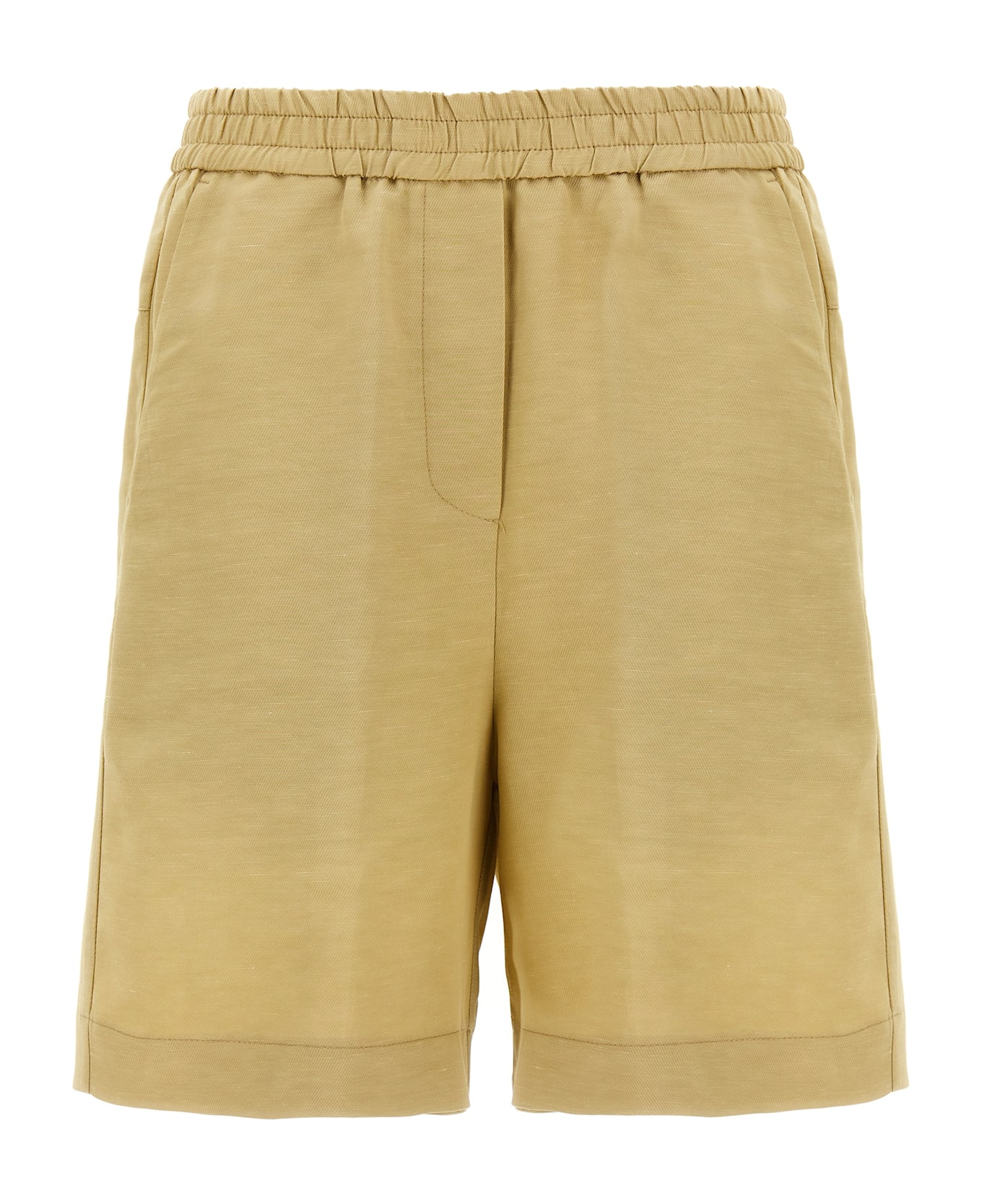 (nude) Linen Bermuda Shorts - Beige