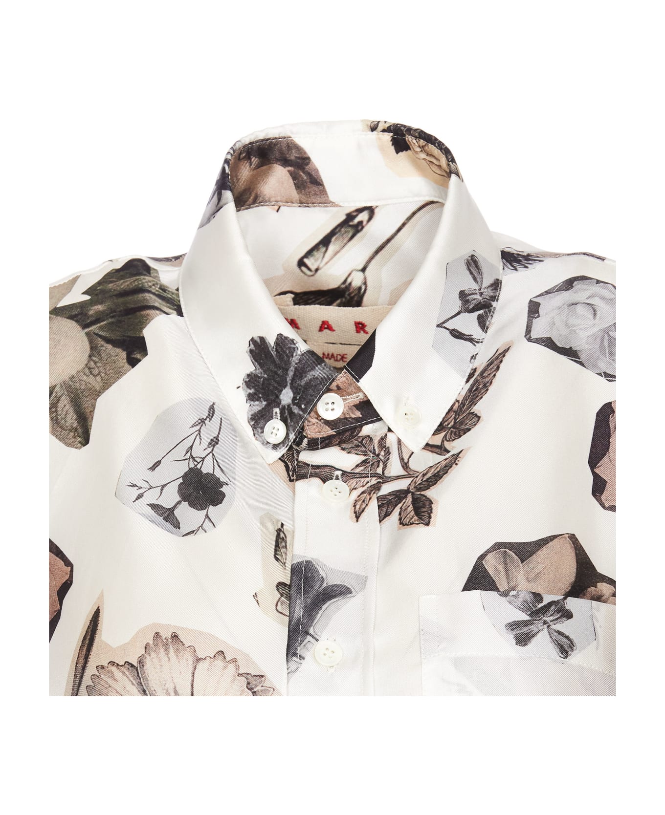 Marni Floral Print Sleeveless Shirt - White
