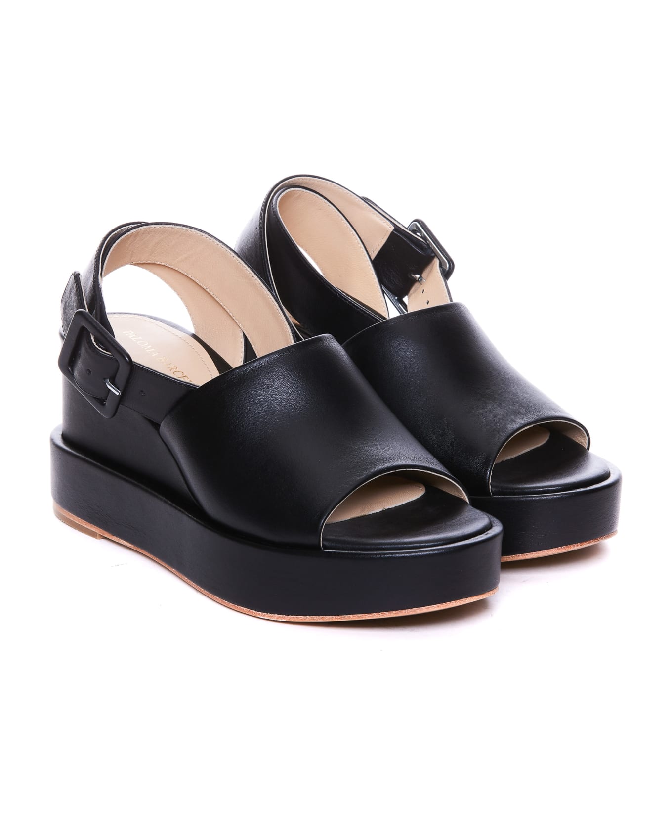 Paloma Barceló Luna Wedge Sandals - Black