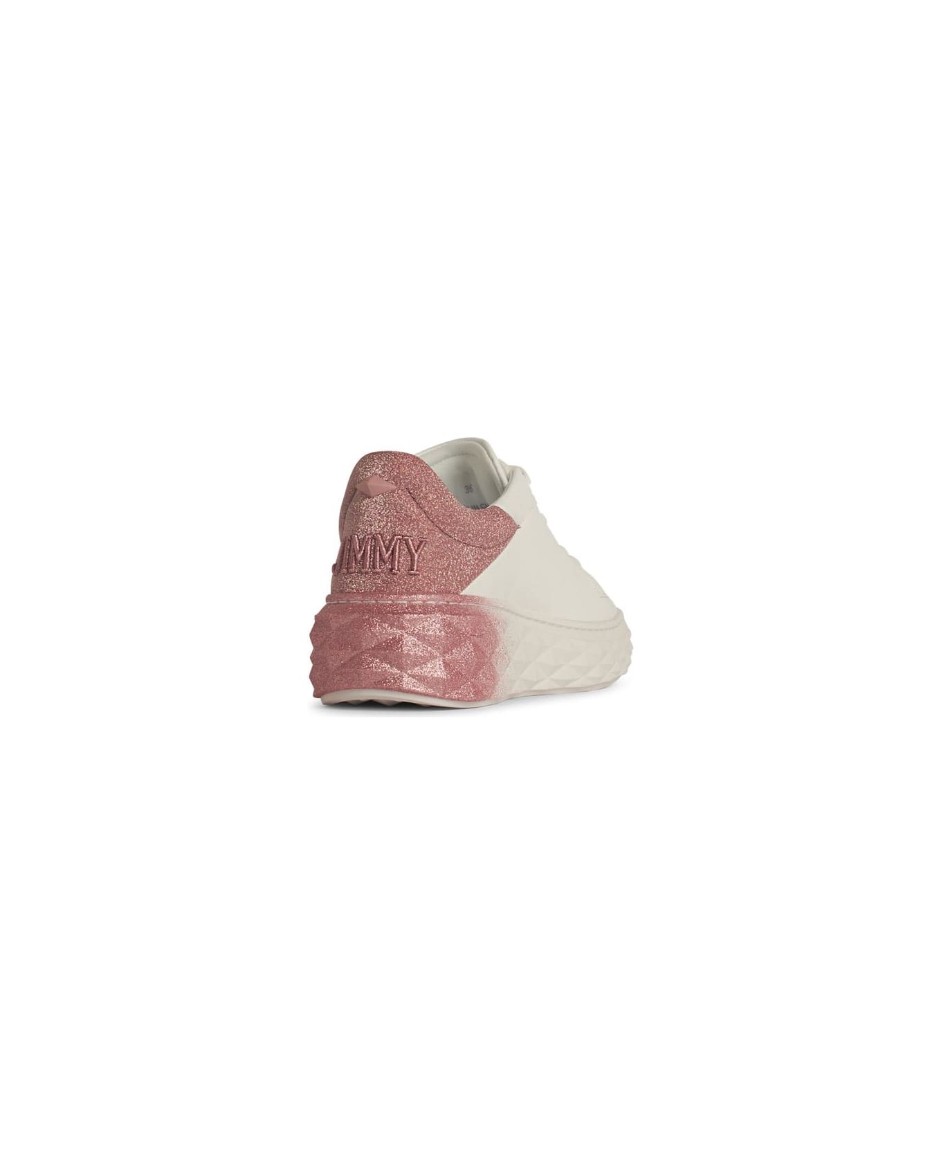 Jimmy Choo 
diamond
 Pink Leather Sneakers - White