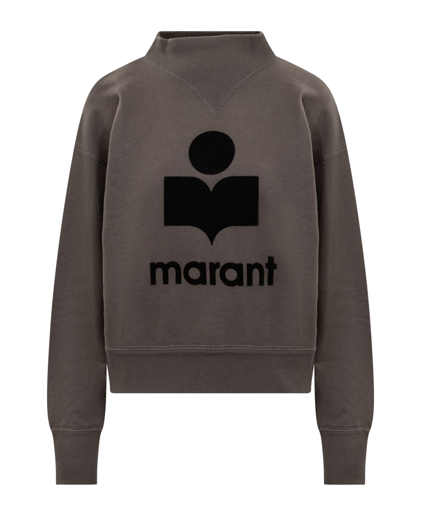 Marant Étoile Moby Sweatshirt With Flocked Logo - Faded Black
