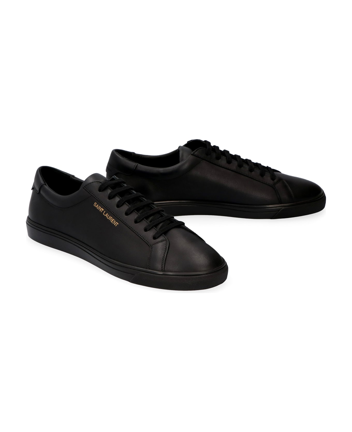 Saint Laurent Brooklyn Leather Low-top Sneakers - BLACK