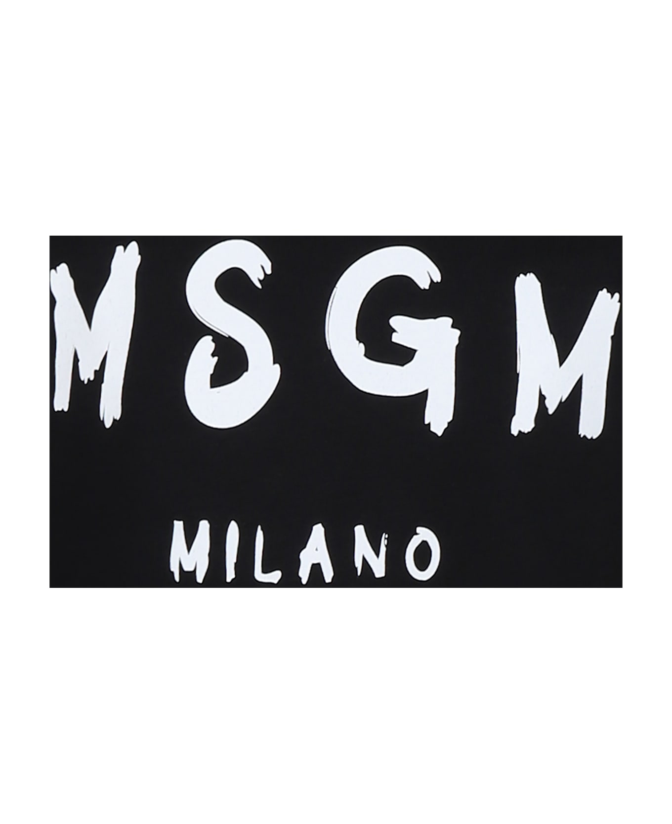 MSGM Black T-shirt For Kids With Logo - Black