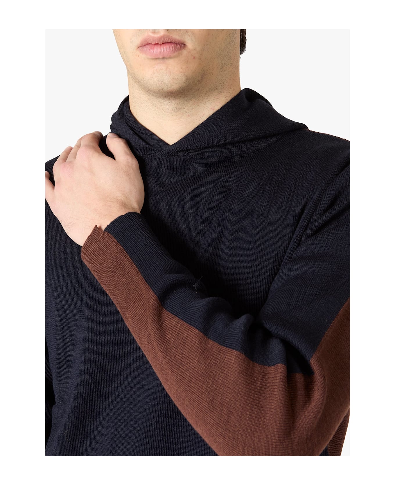 doppiaa Aaurelio-bi Bicolor Wool Hoodie