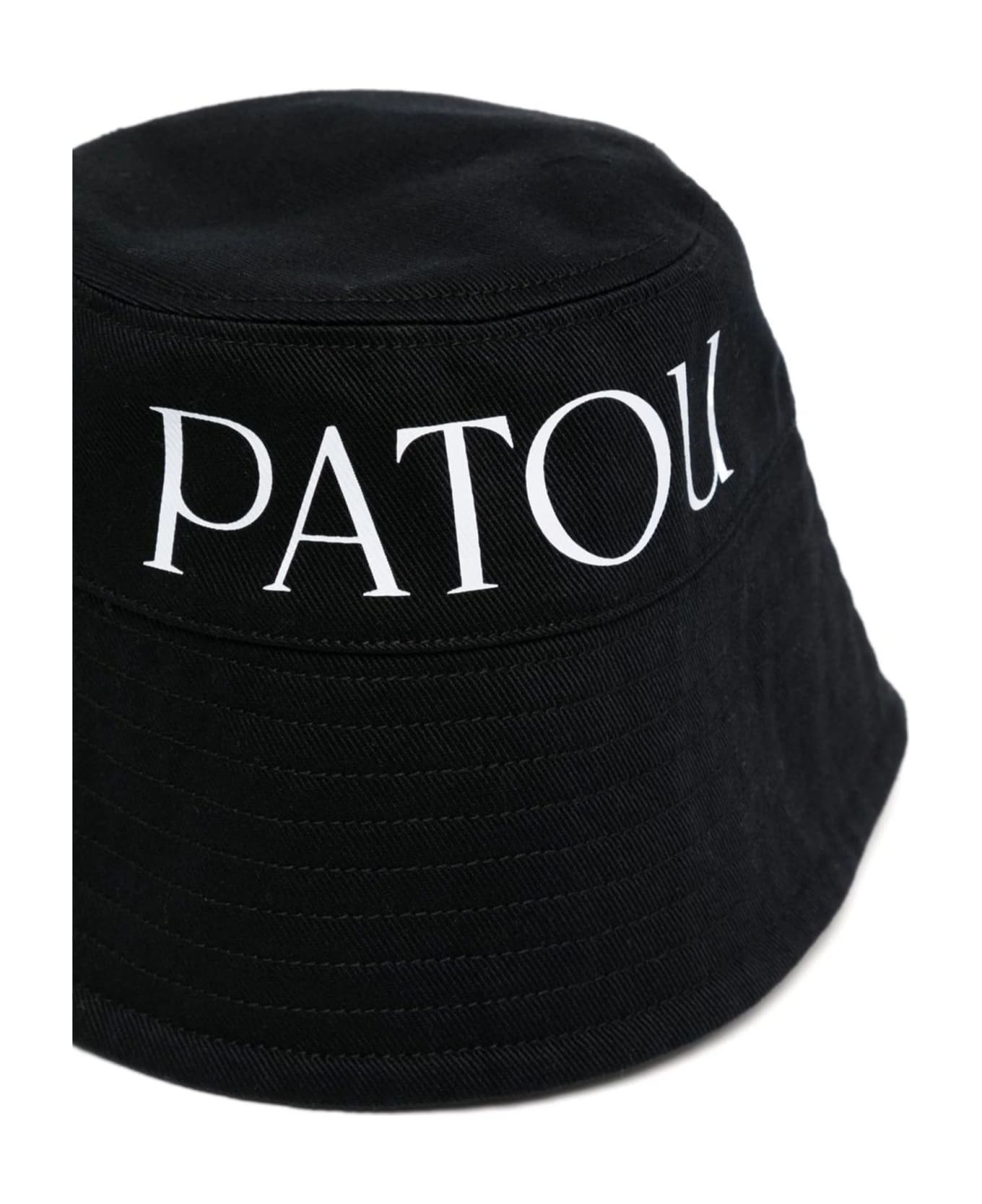 Patou Black Cotton Bucket Hat - Black