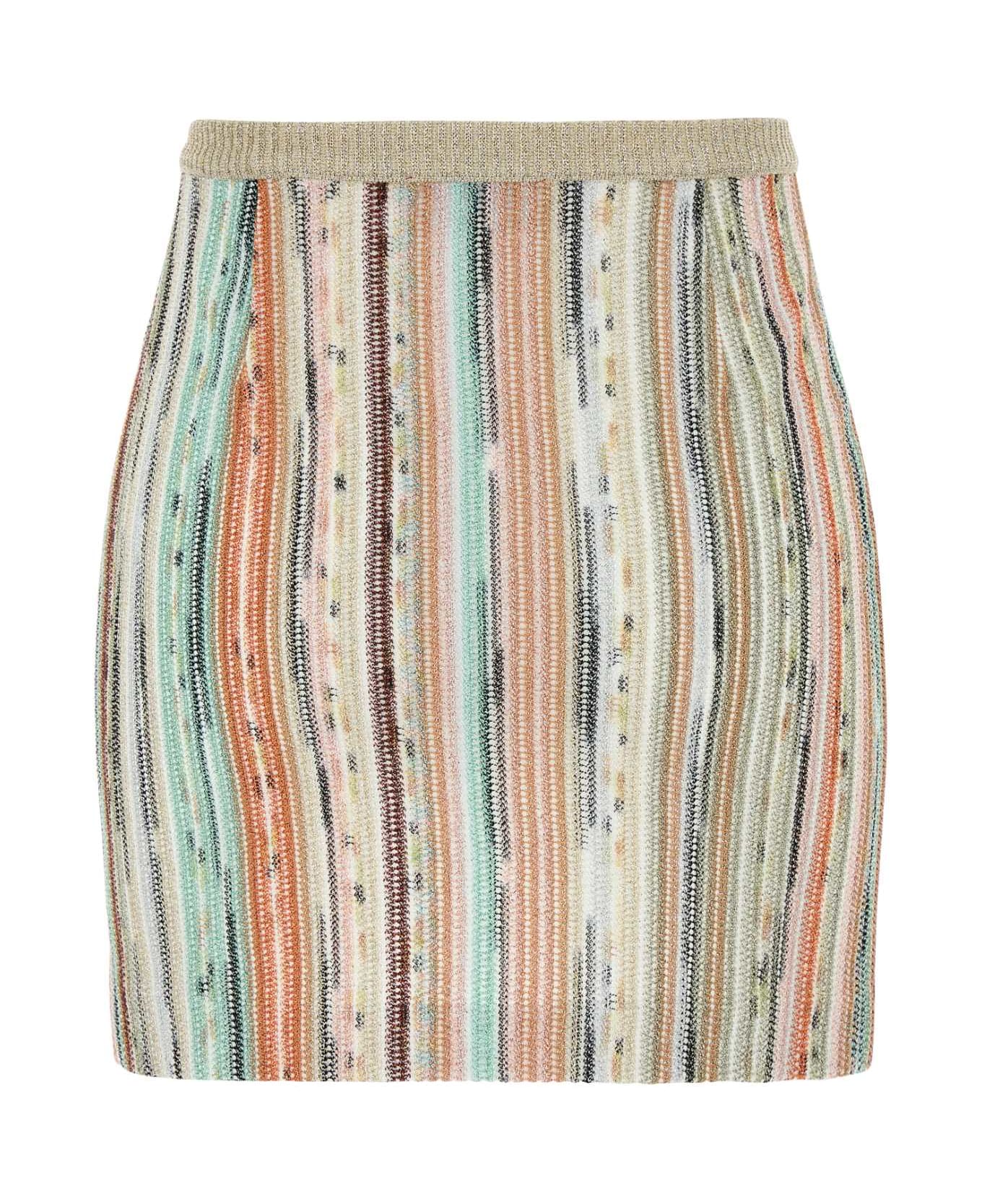 Missoni Embroidered Viscose Blend Mini Skirt - MULTIORANGSKYGREYT