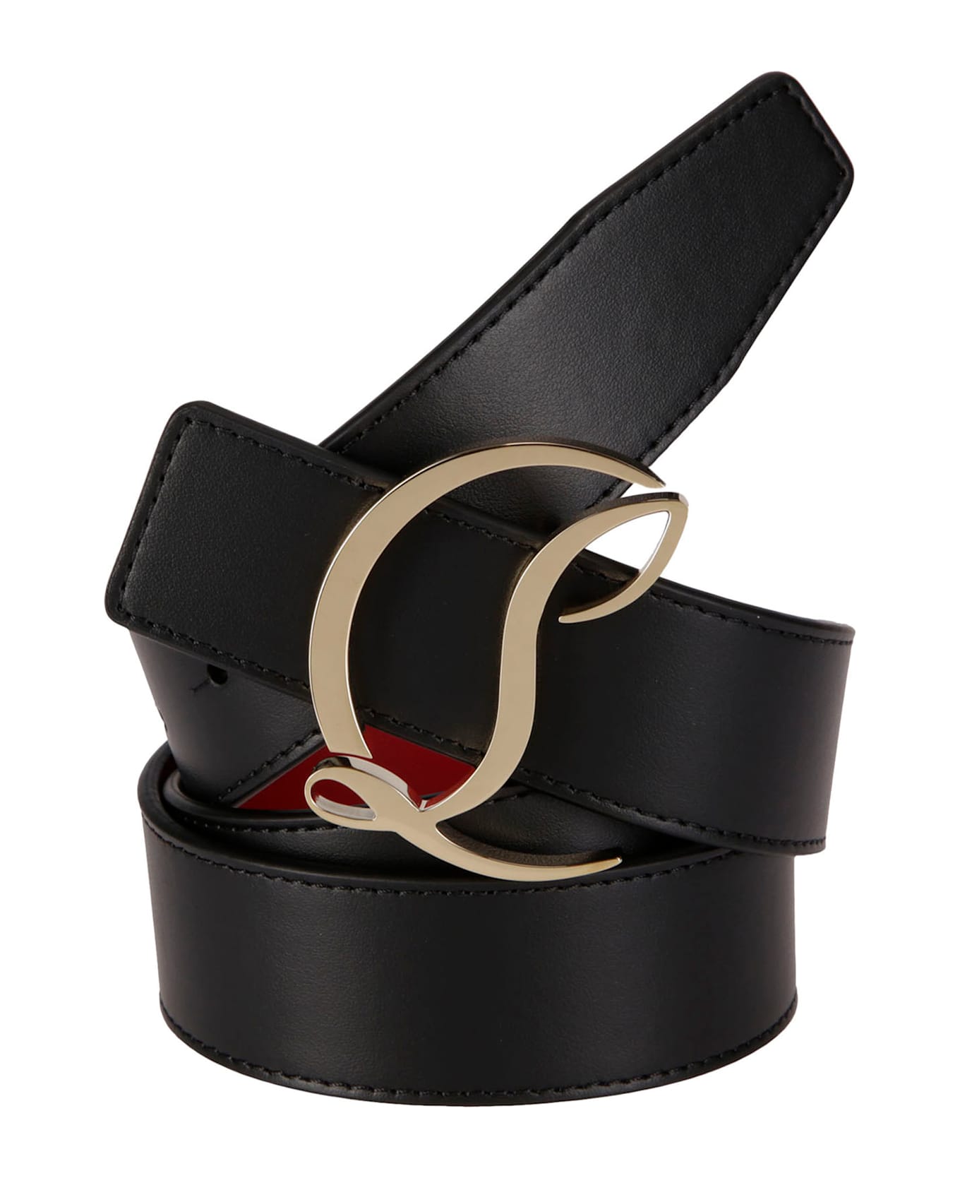 Christian Louboutin W Cl Logo Belt 35 - BLACK/GOLD ベルト