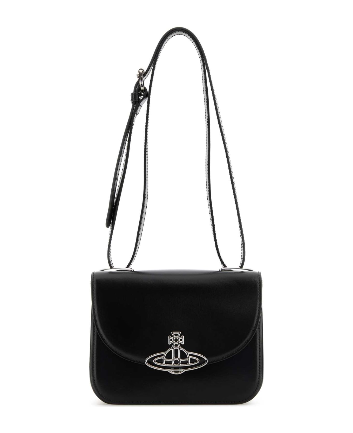 Vivienne Westwood Black Leather Linda Crossbody Bag - BLACK