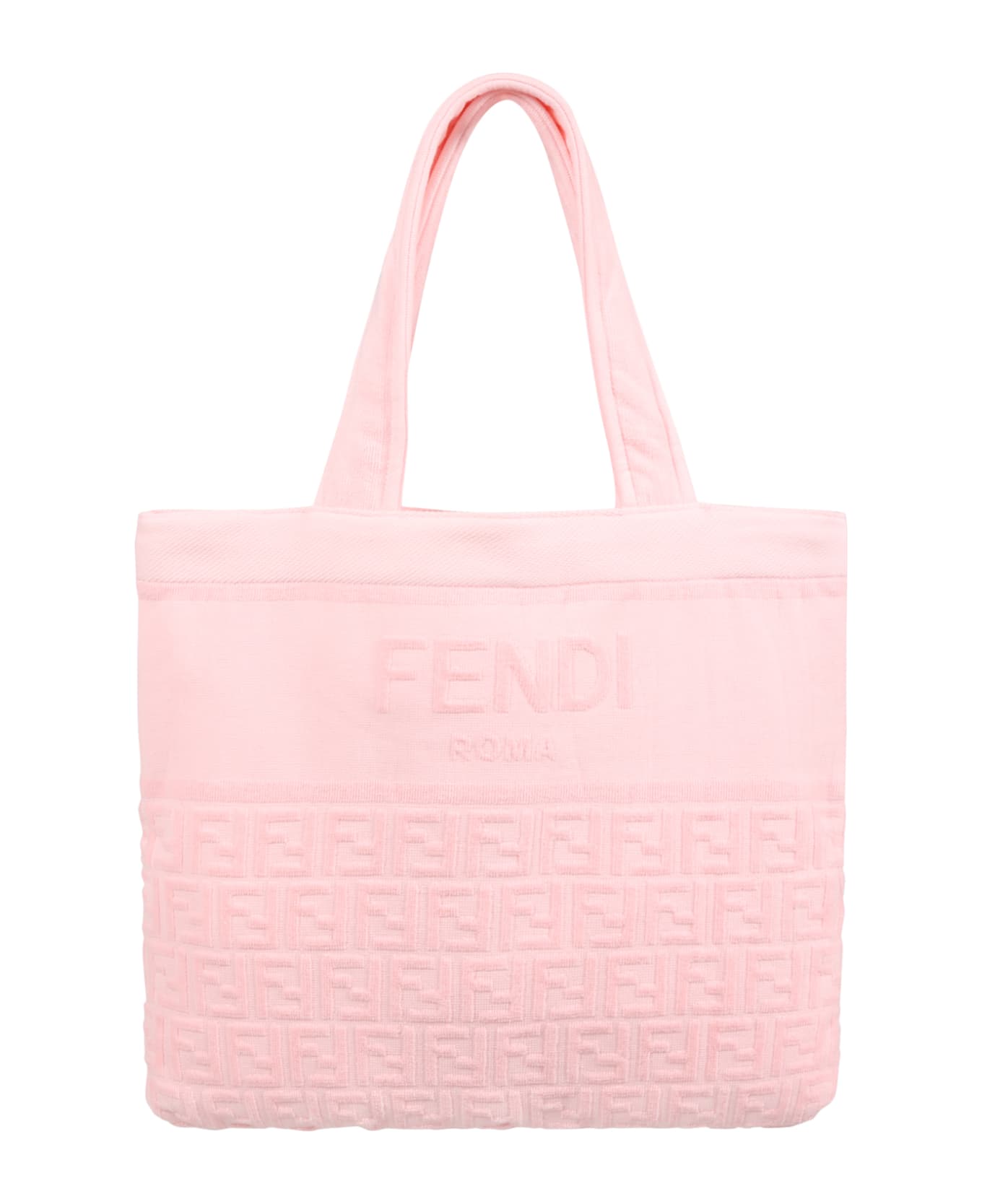 Fendi Pink Towel-bag For Girl With Iconic Ff - Pink