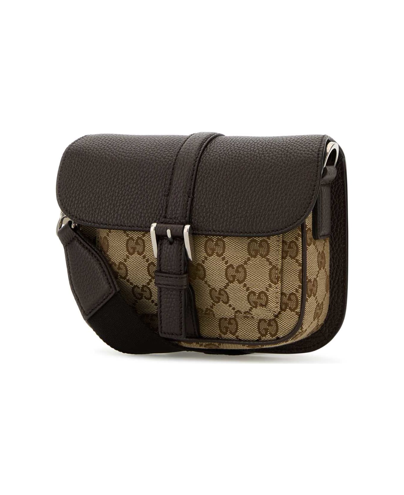 Gucci Brown Leather Mini Gg Crossbody Bag - BEBONYCOCOACOCOA