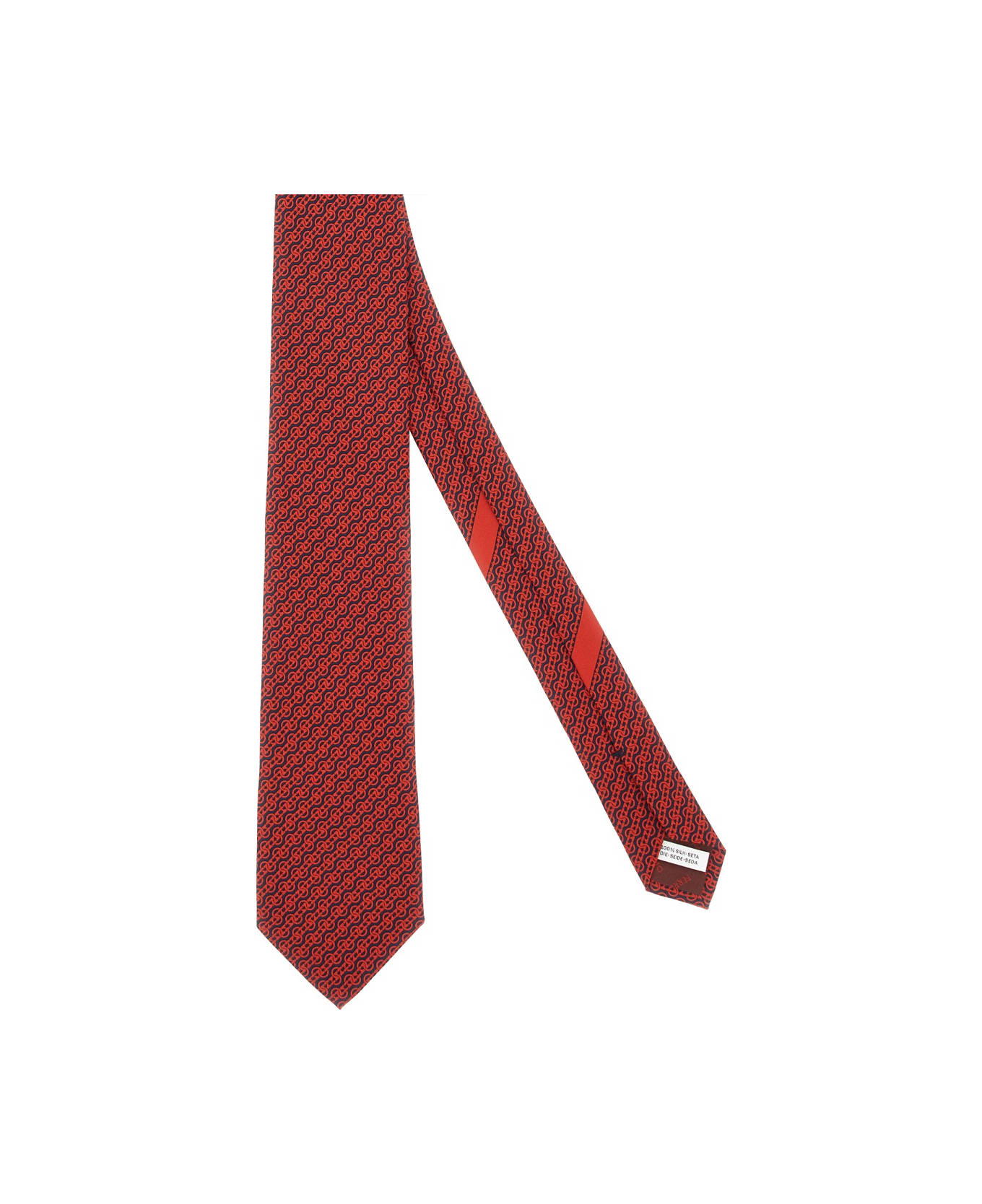 Ferragamo Twist Print Tie - RED