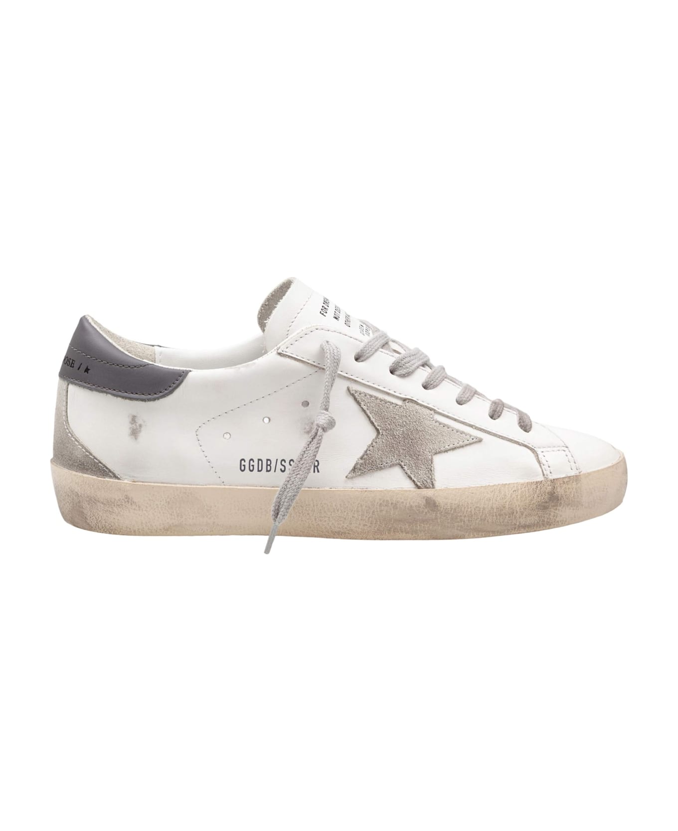 Golden Goose Sneakers Super Star In Pelle Colore Bianco/gray - WHITE/ICE GREY