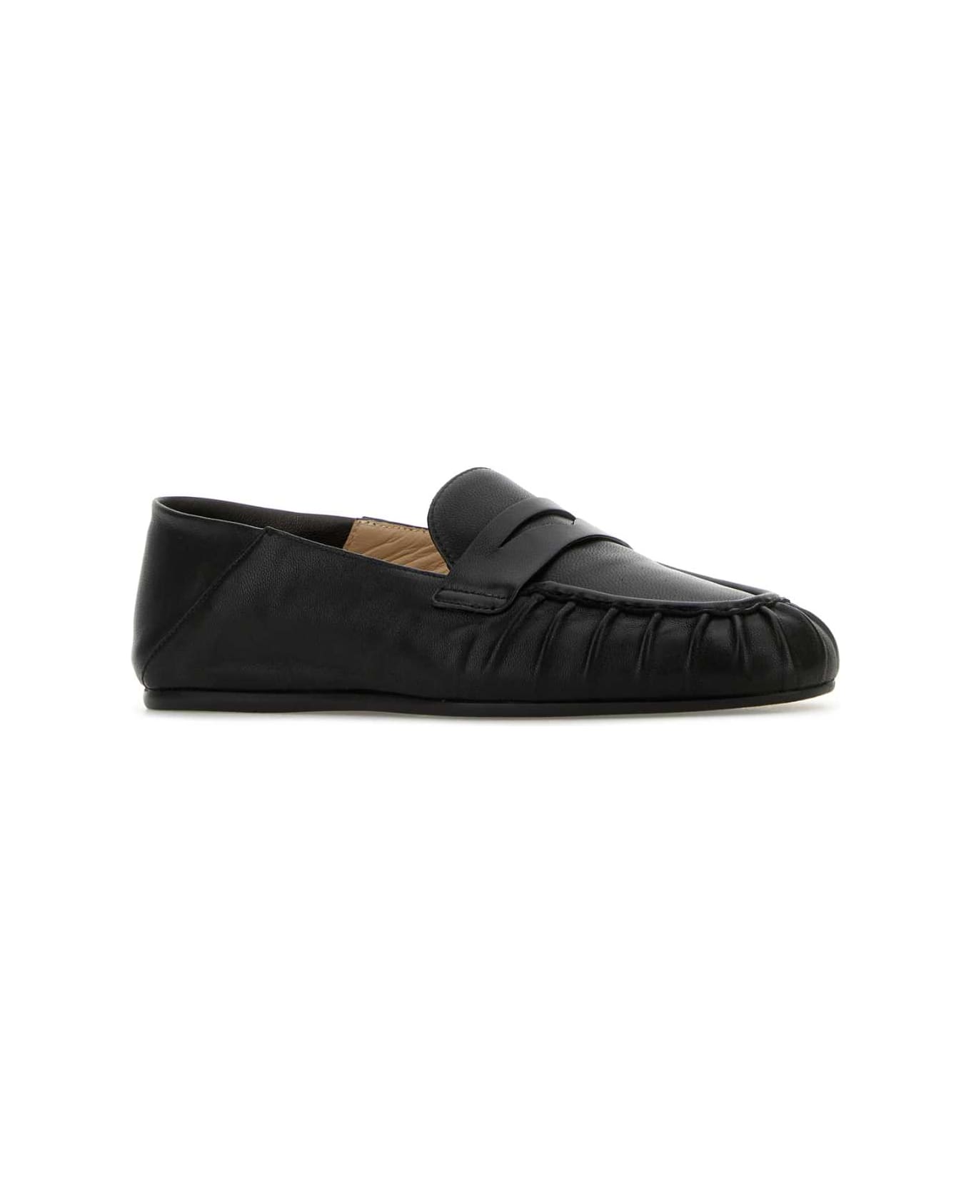Stuart Weitzman Black Leather Brooks Loafers - Black