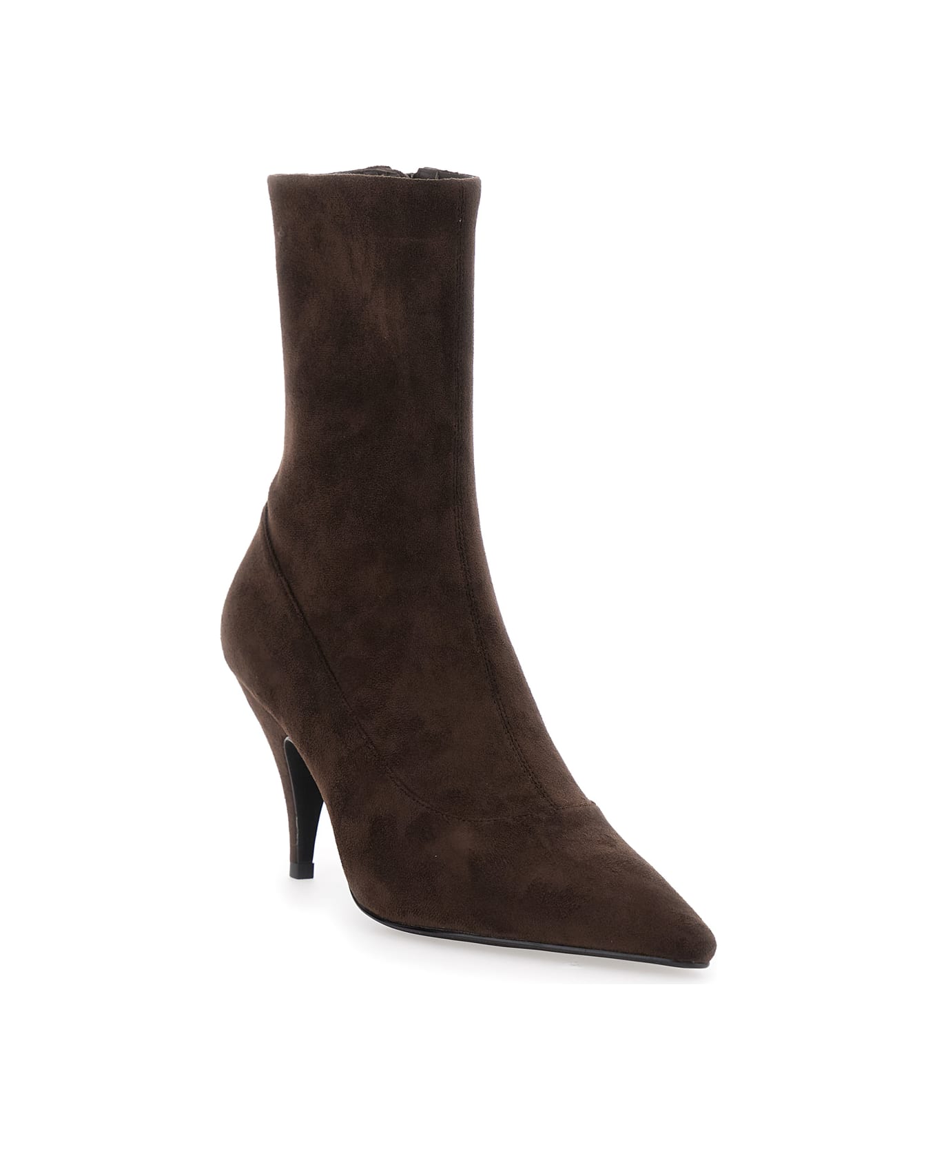 Jeffrey Campbell Brown Ankle Boots With Pointed Toe In Leather Woman - Brown
