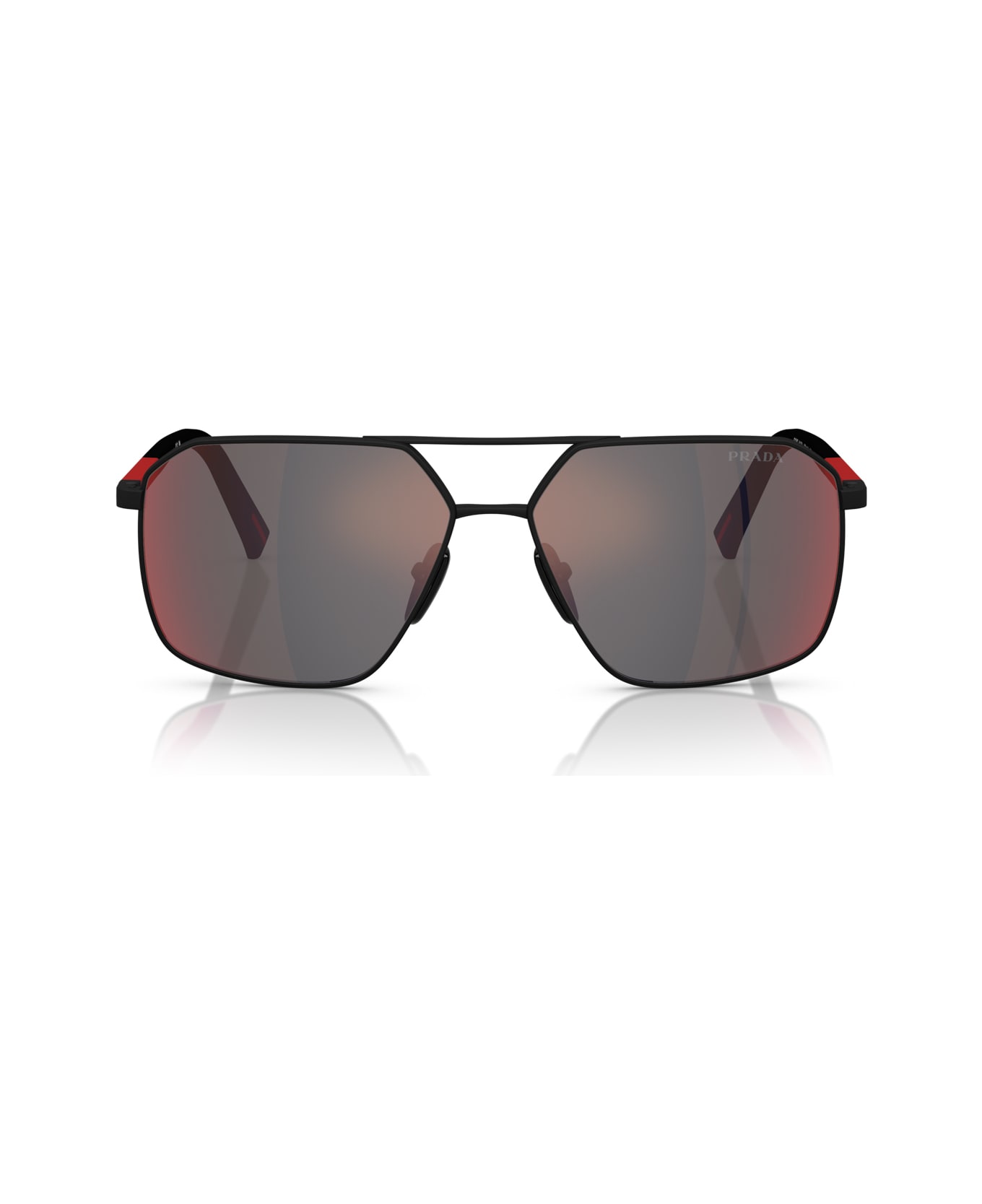 Prada Linea Rossa Ps A50s Dg008f Nero Effetto Gommato Sunglasses - Nero