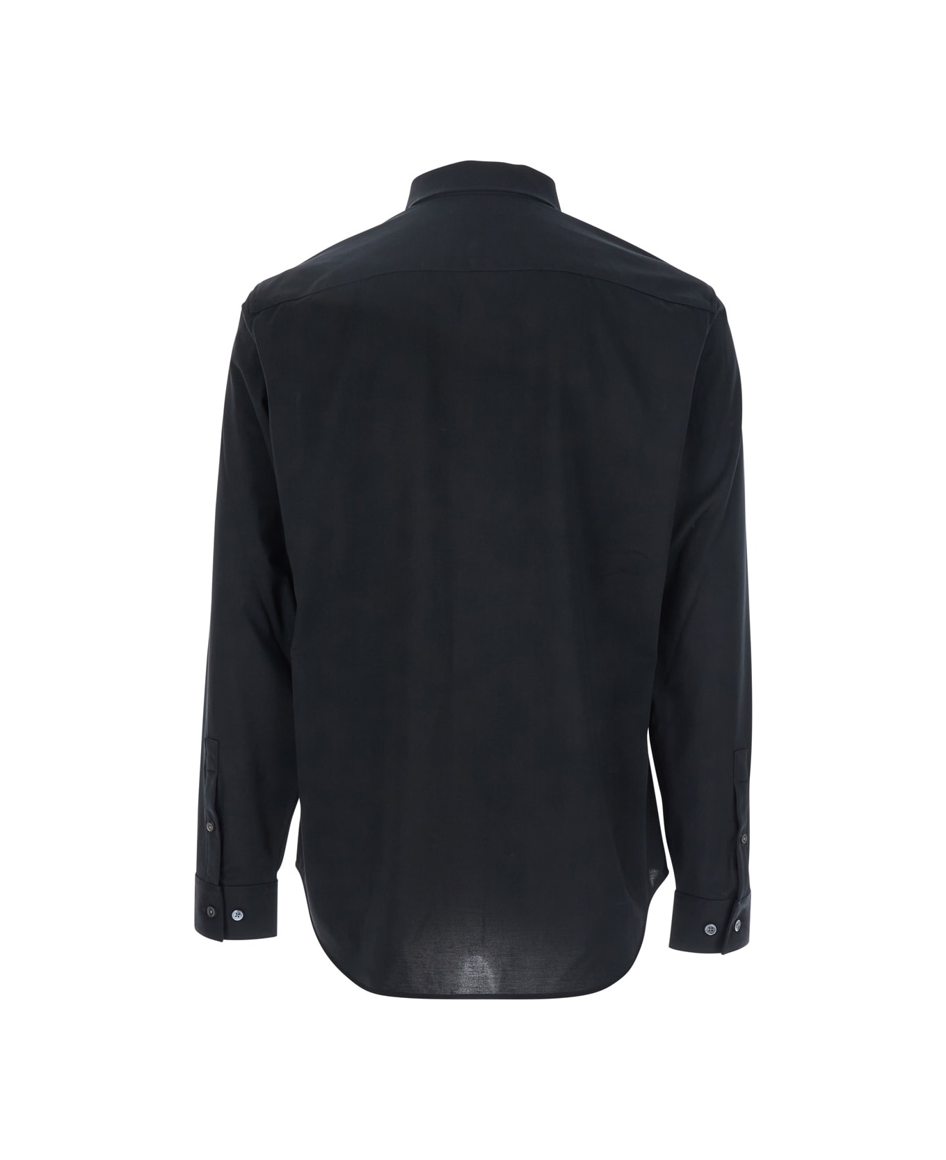 Theory 
sylvain
 Black Shirt With Pointed Collar In Cotton Blend Man - Black