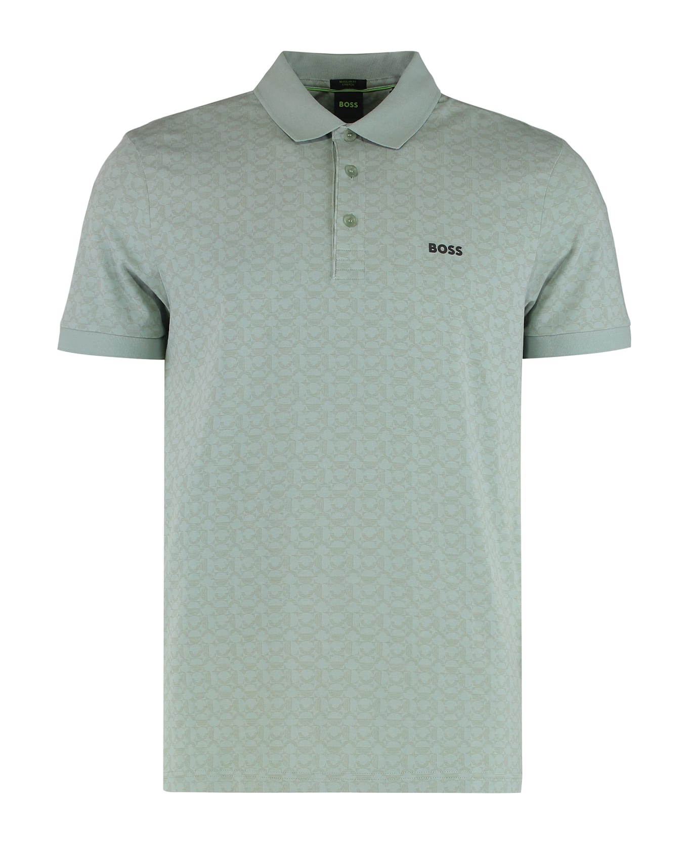 Hugo Boss Polo In Cotton Jacquard - green