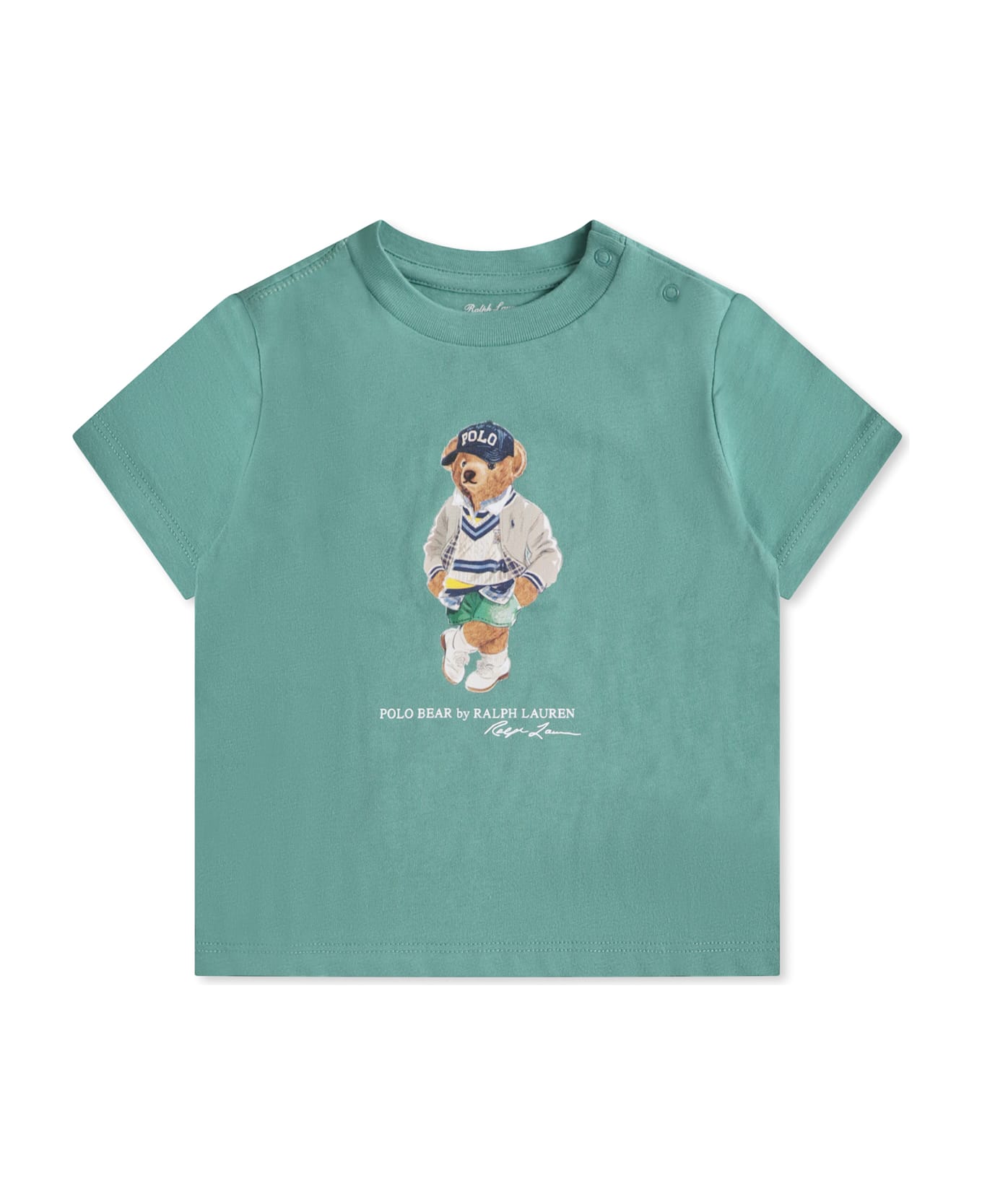Ralph Lauren Green T-shirt For Baby Boy With Polo Bear - Green
