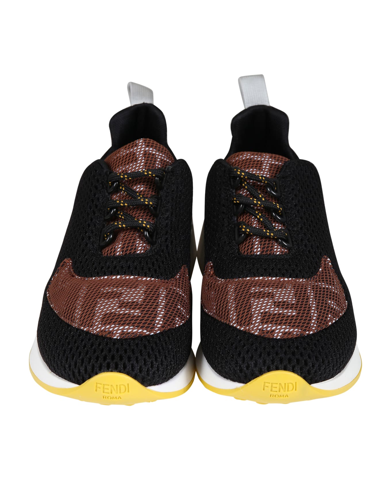 Fendi Black Sneakers For Kids With Iconic Double F - Nero