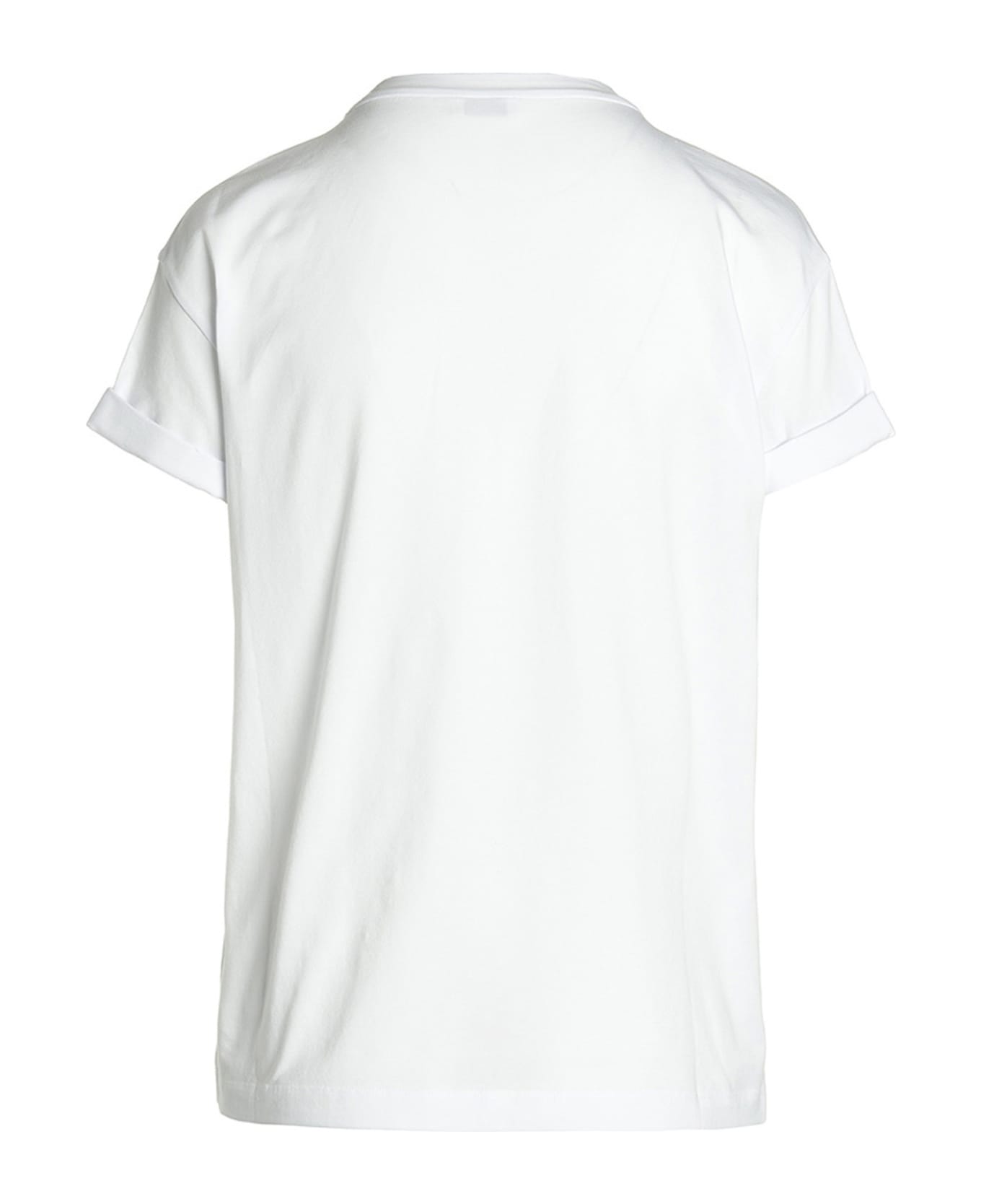 Brunello Cucinelli Crewneck T-shirt With Patch Pocket And Monile Detail In Stretch Cotton - White Tシャツ