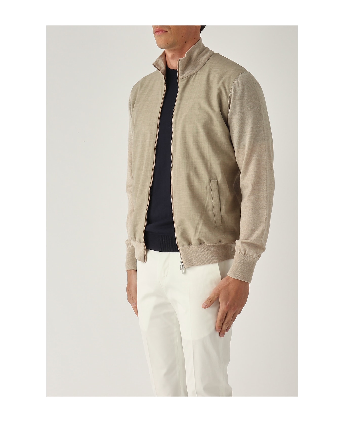 Gran Sasso Cardigan Full-zip In Maglia E Tessuto Cardigan - TORTORA