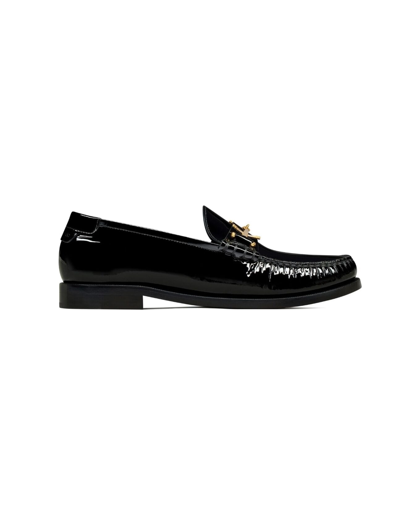 Saint Laurent Le Loafer Penny Slippers In Black Patent Leather Woman - Black フラットシューズ