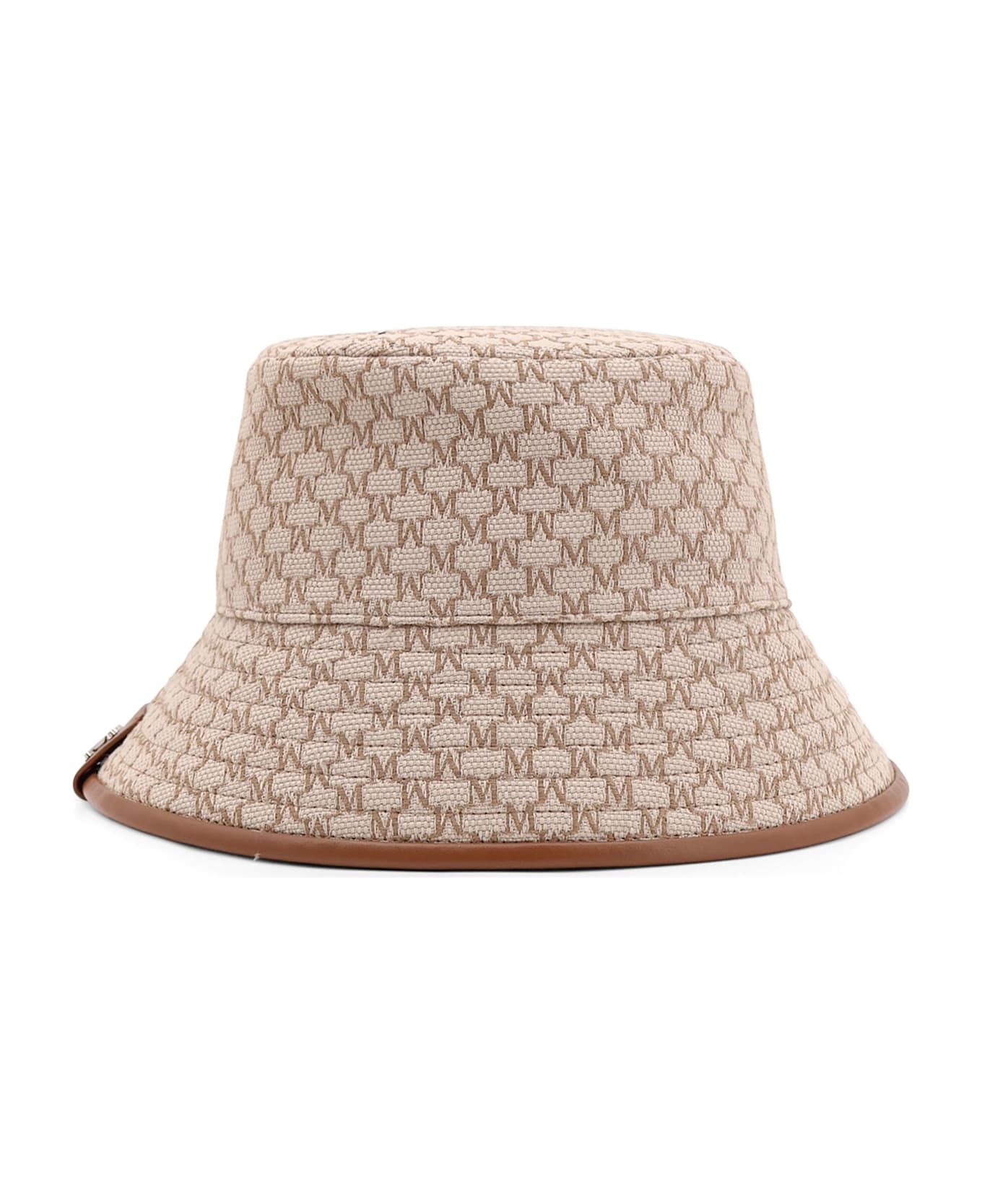 Max Mara Loretta Cotton Bucket Hat With Allover Logo - Brown