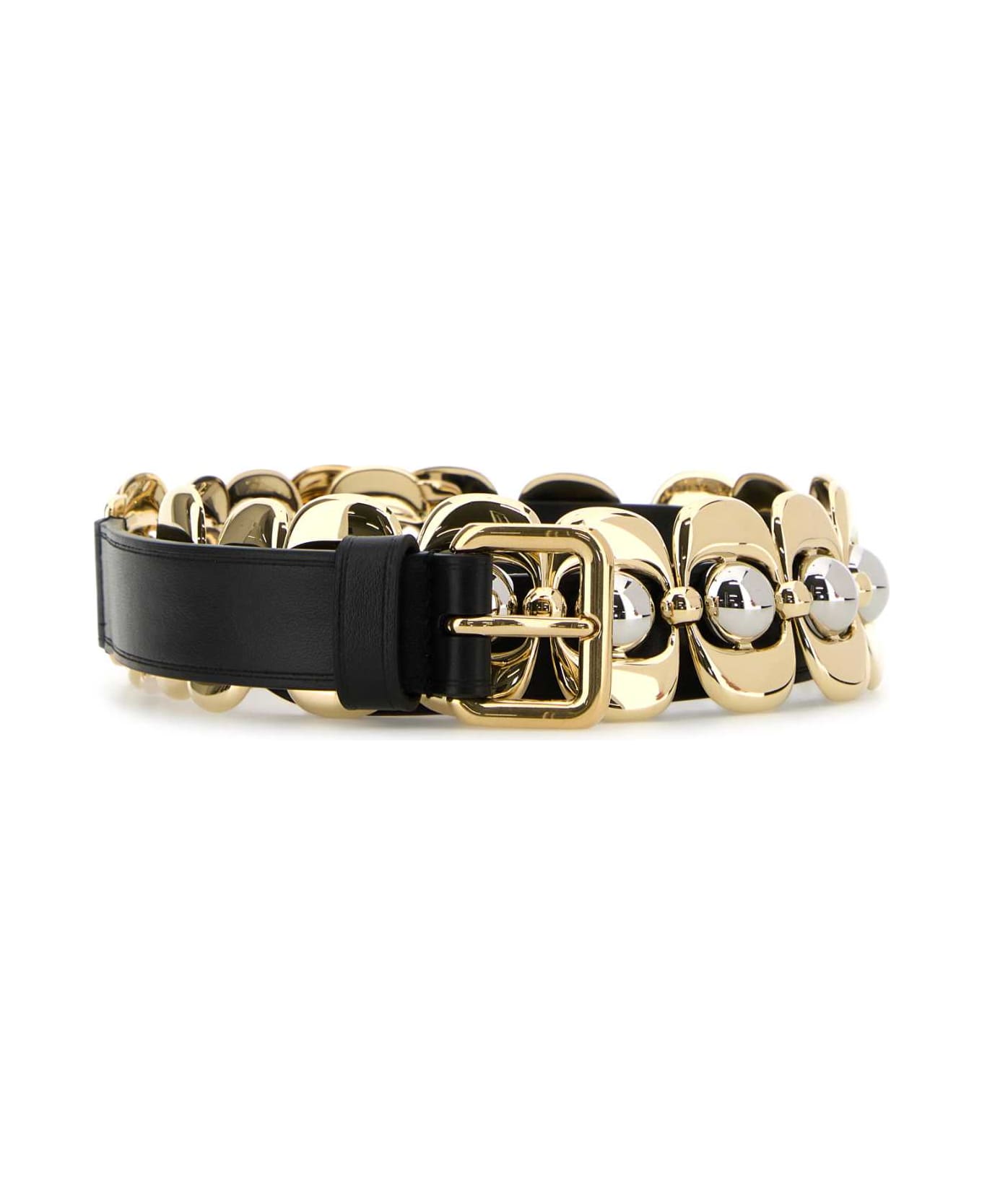 Miu Miu Multicolor Leather And Metal Belt - NERO