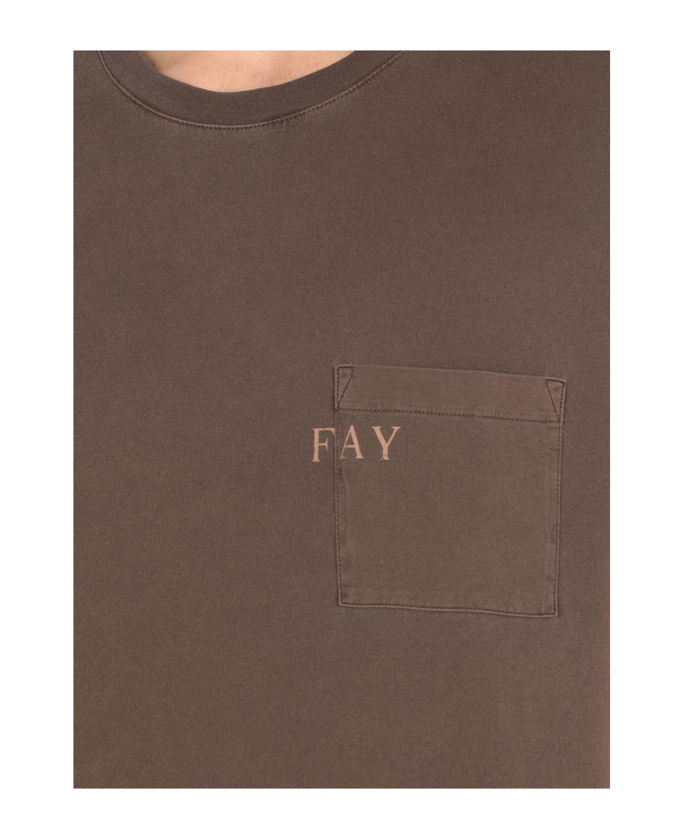 Fay T-shirt With Logo - Brown