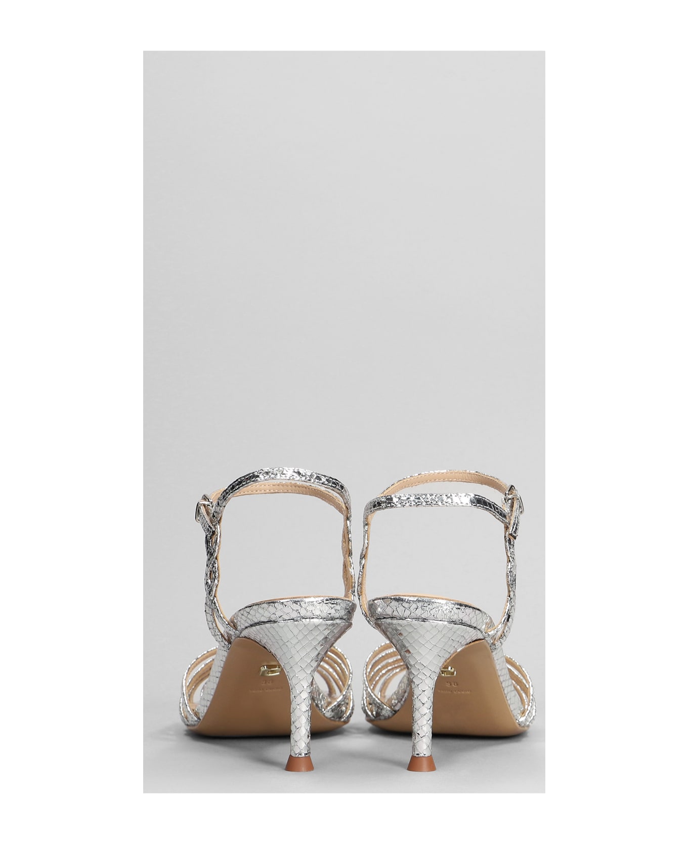 Lola Cruz Tango 65 Sandals In Silver Leather - silver