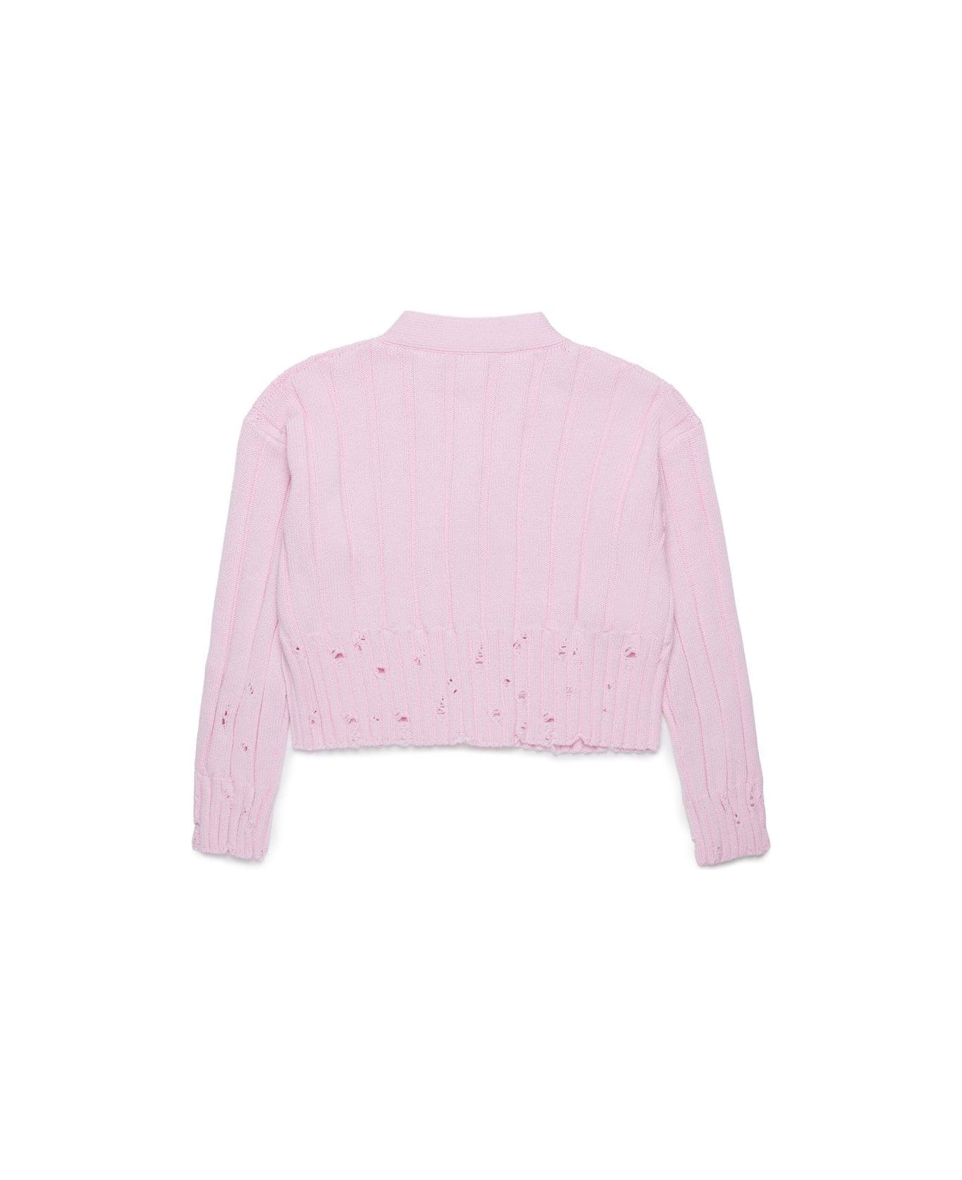 Marni Distressed Knit Cardigan - Pink