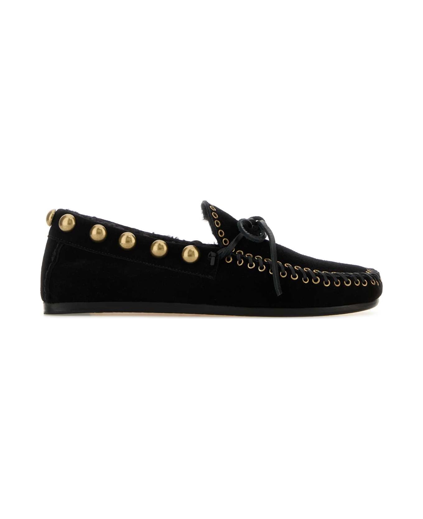 Isabel Marant Black Suede Fitza Loafers - BLACKGOLD