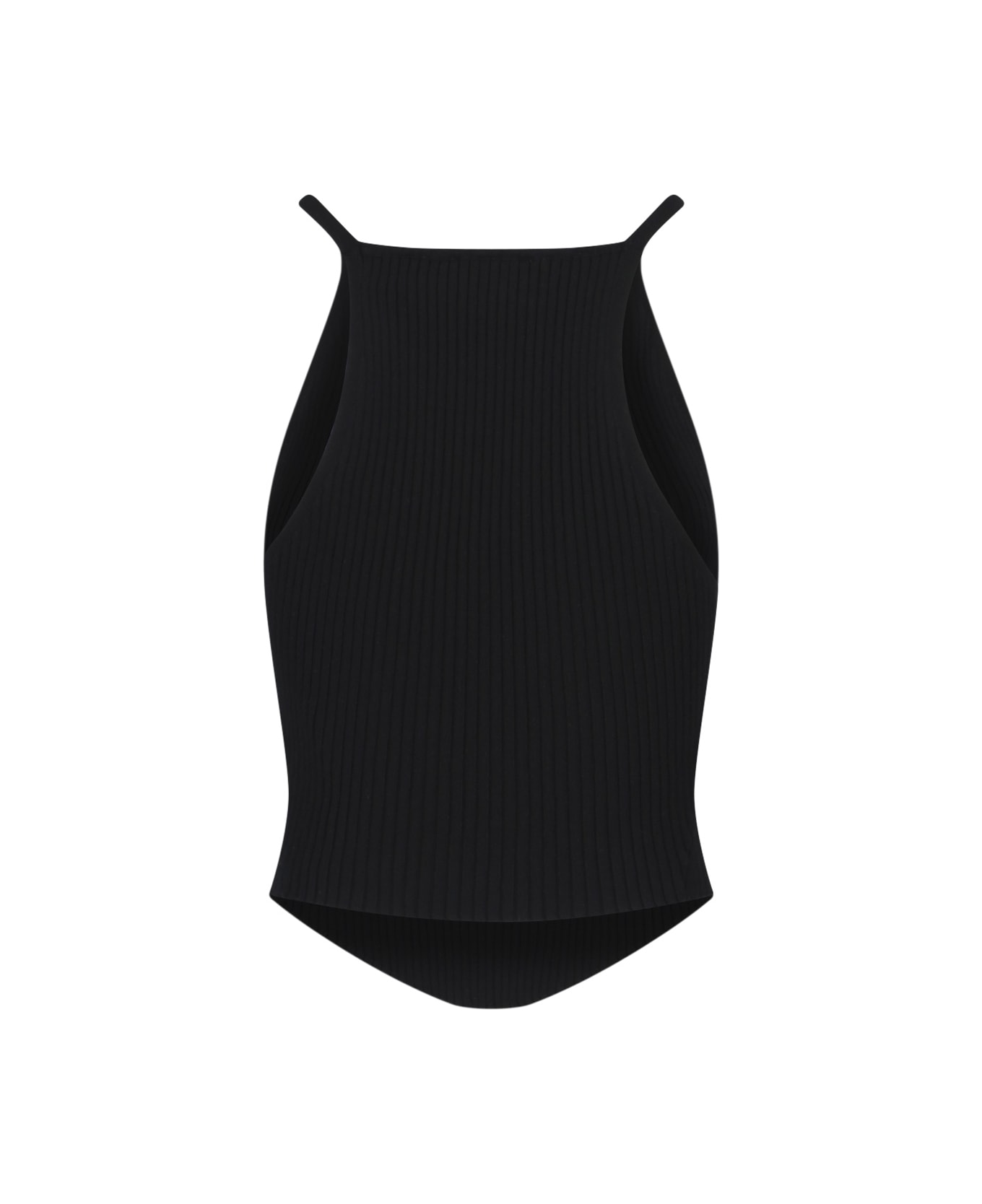 Courrèges Ribbed Tank Top - Black   トップス