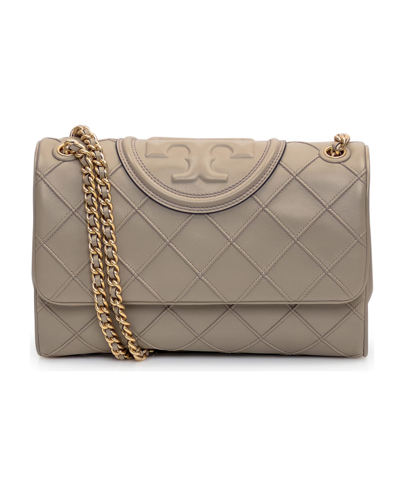 Tory Burch 'fleming' Leather Crossbody Bag Nude - FRESH CLAY