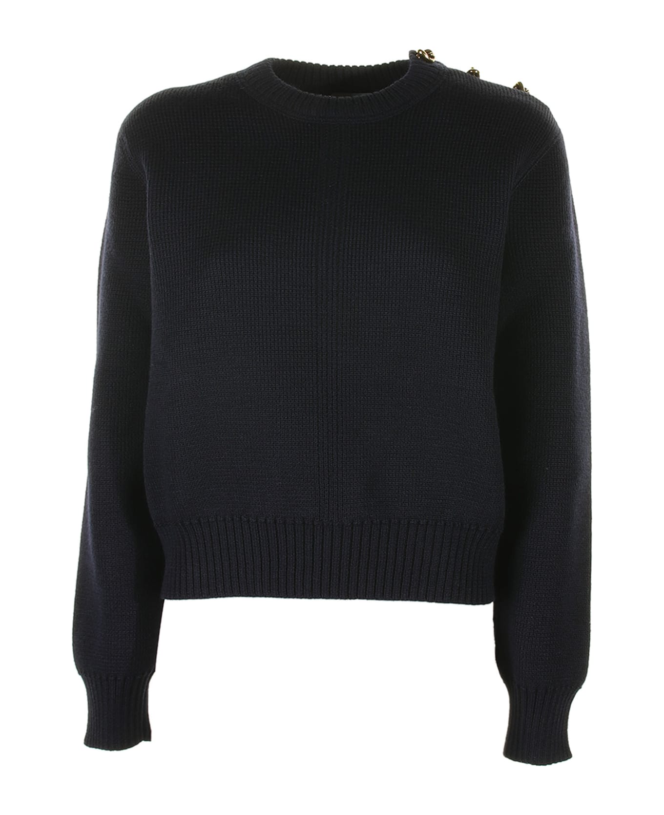 Bottega Veneta Wool Sweater With Metal Knot Buttons - ABISSO BLUE ニットウェア