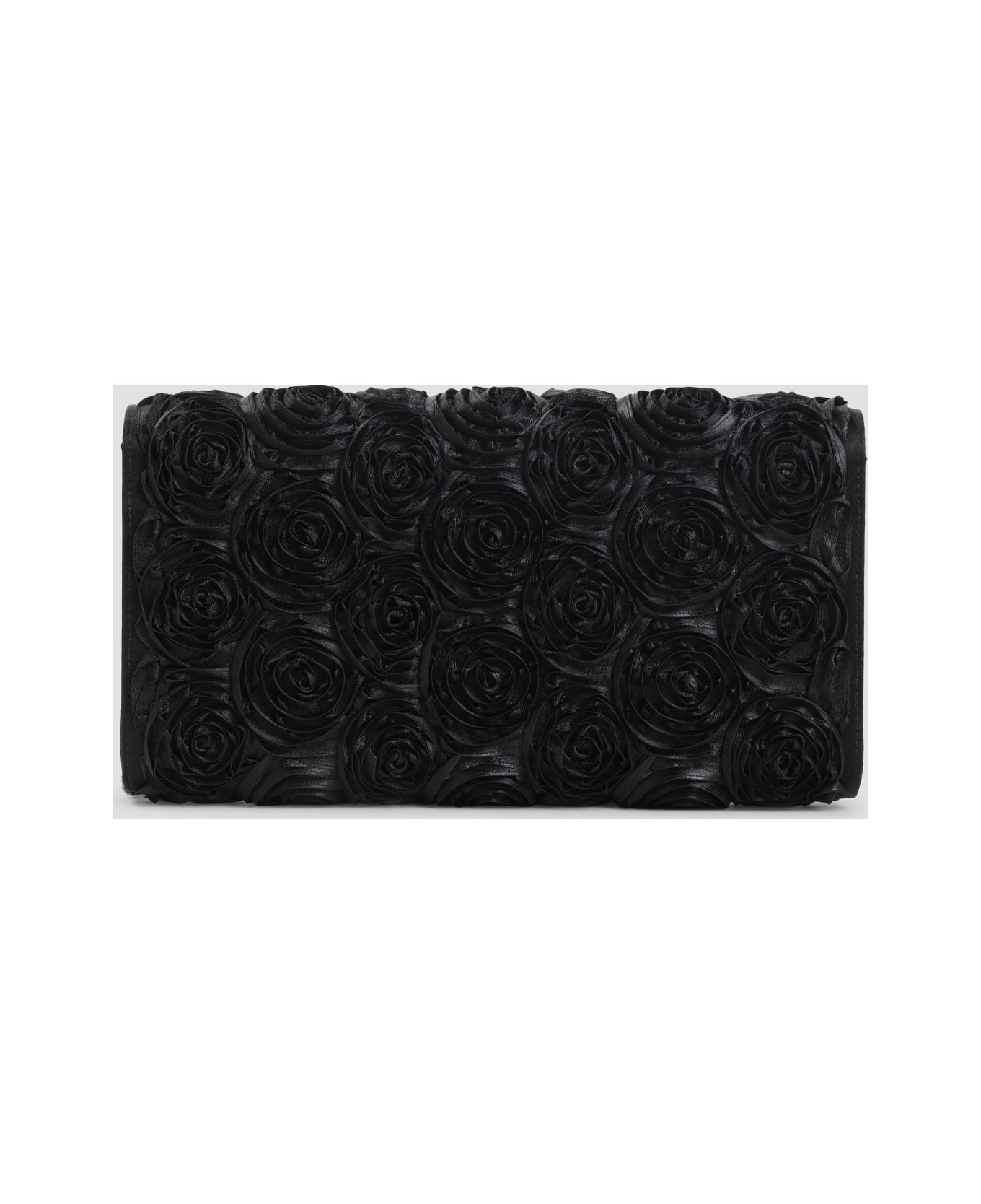 Roger Vivier Envelope Flap Rose Flower Buckle Shoulder Bag - Nero