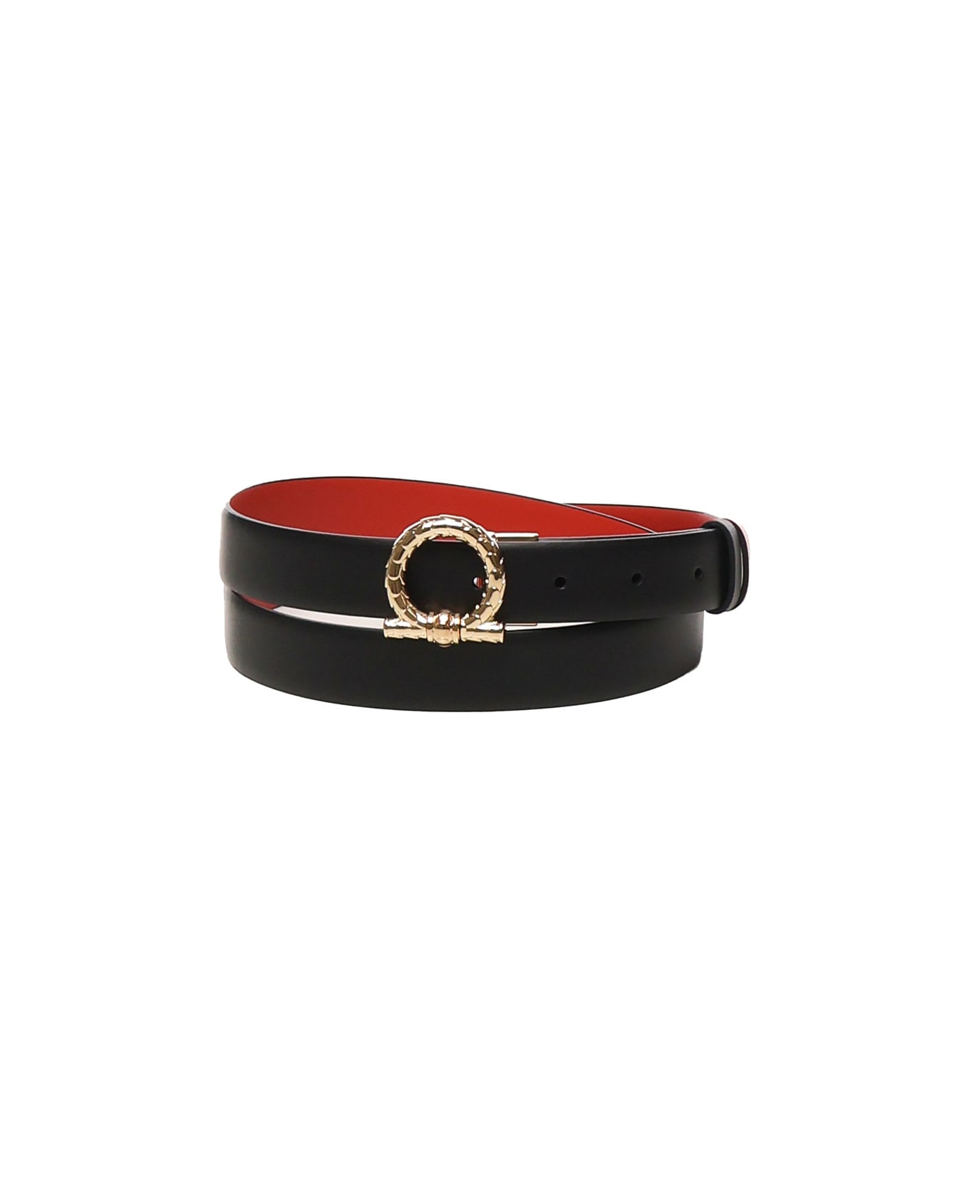 Ferragamo Reversible Belt With Hooks - Black