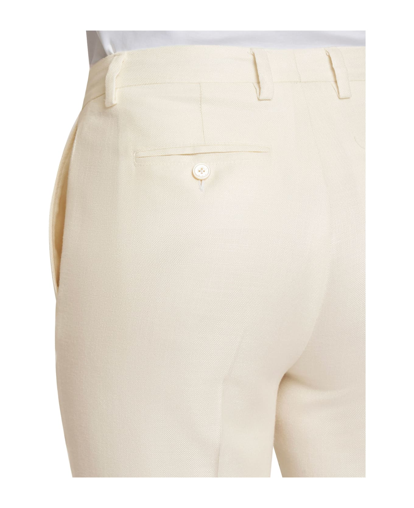 Kiton Trousers Viscose - WHITE