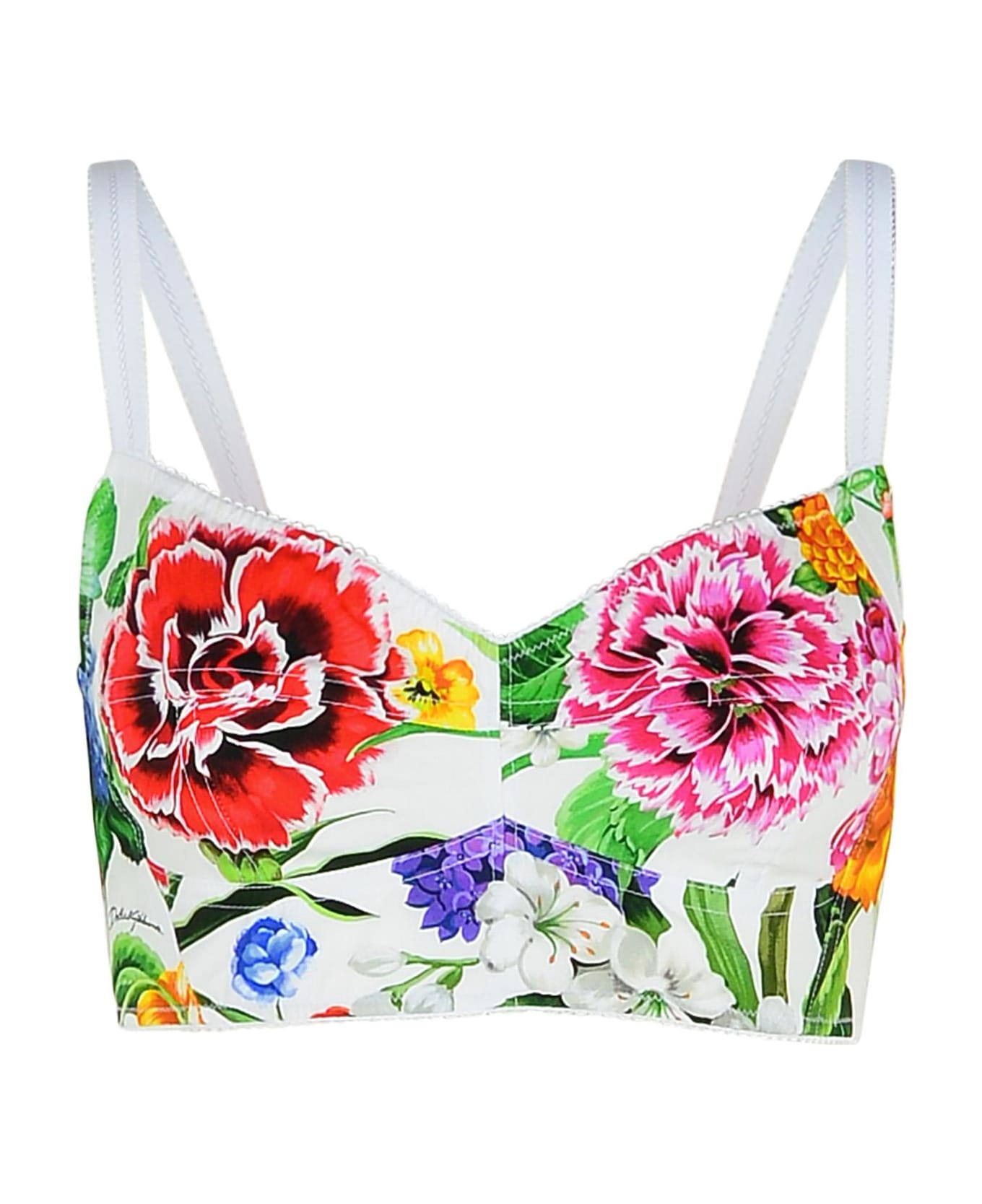 Dolce 
Gabbana White Cotton Blend Top - White