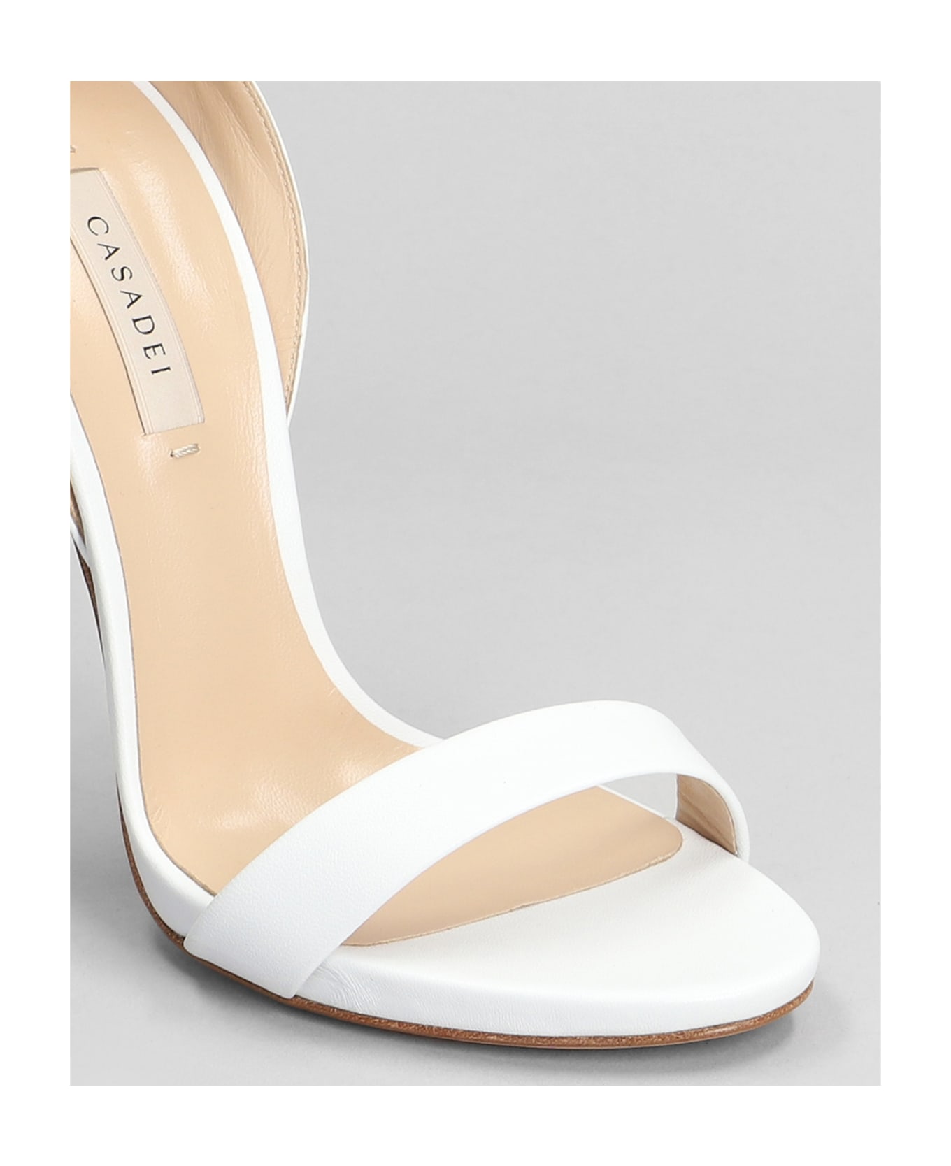 Casadei Blade Sandals In White Leather - white