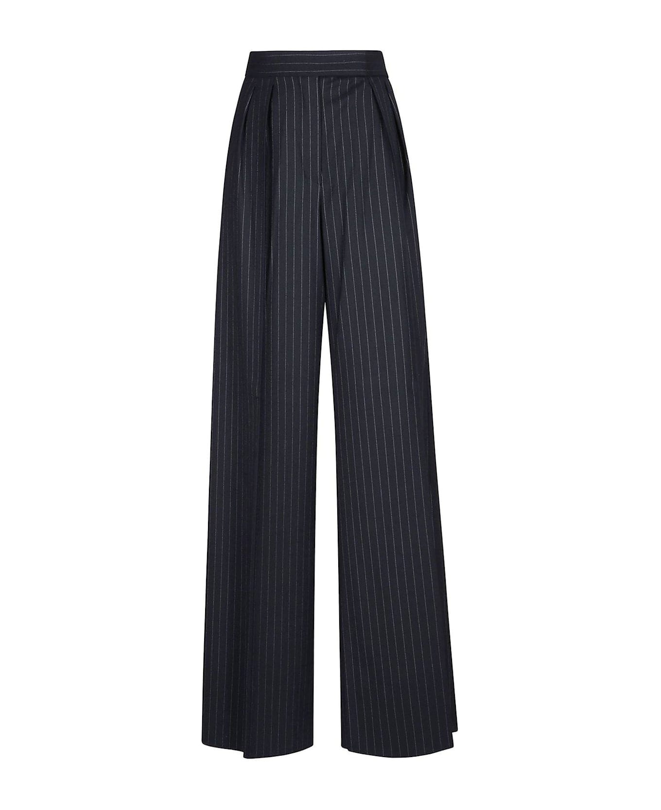 Max Mara Pinstripe Wide-leg Pants - BLUE