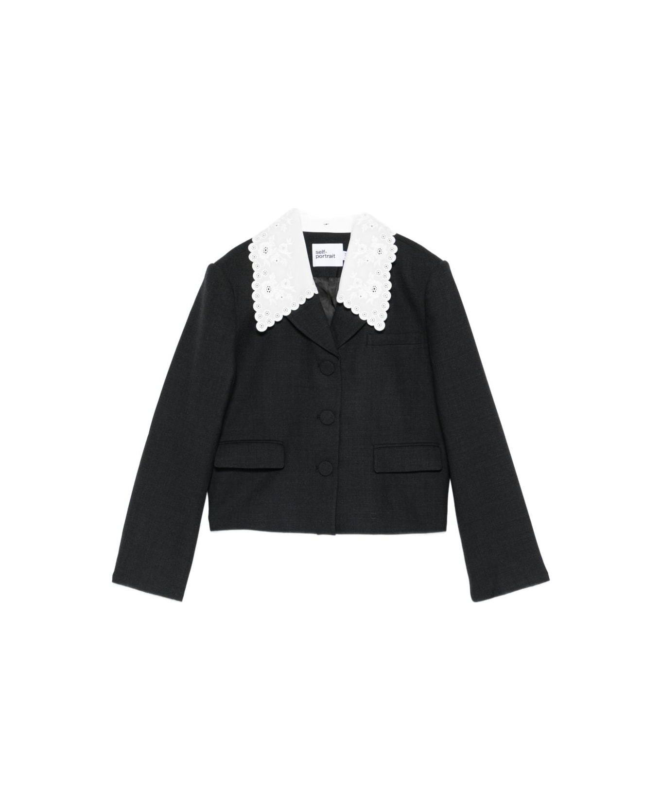 self-portrait Wool Jacket - Grey