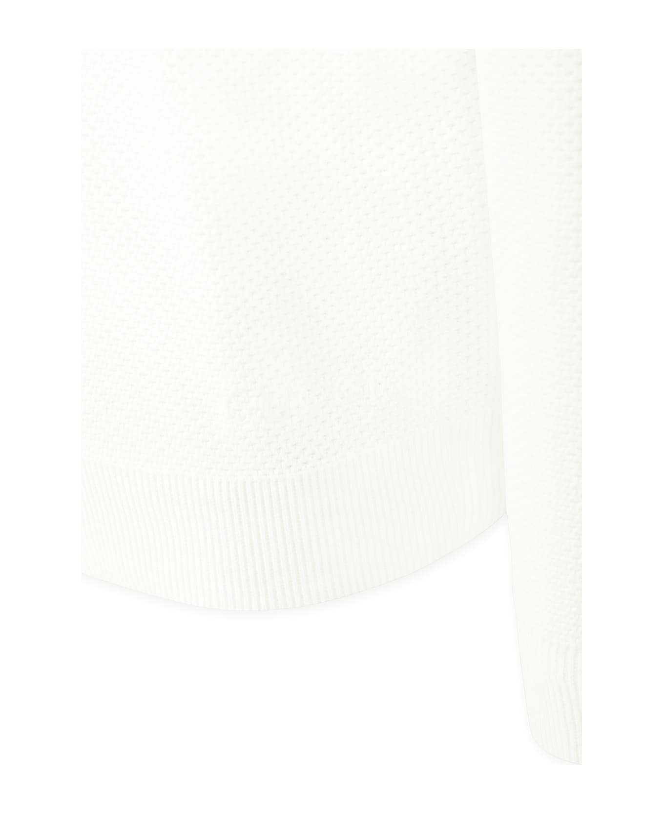 Gucci White Sweater For Kids With Web Detail - White