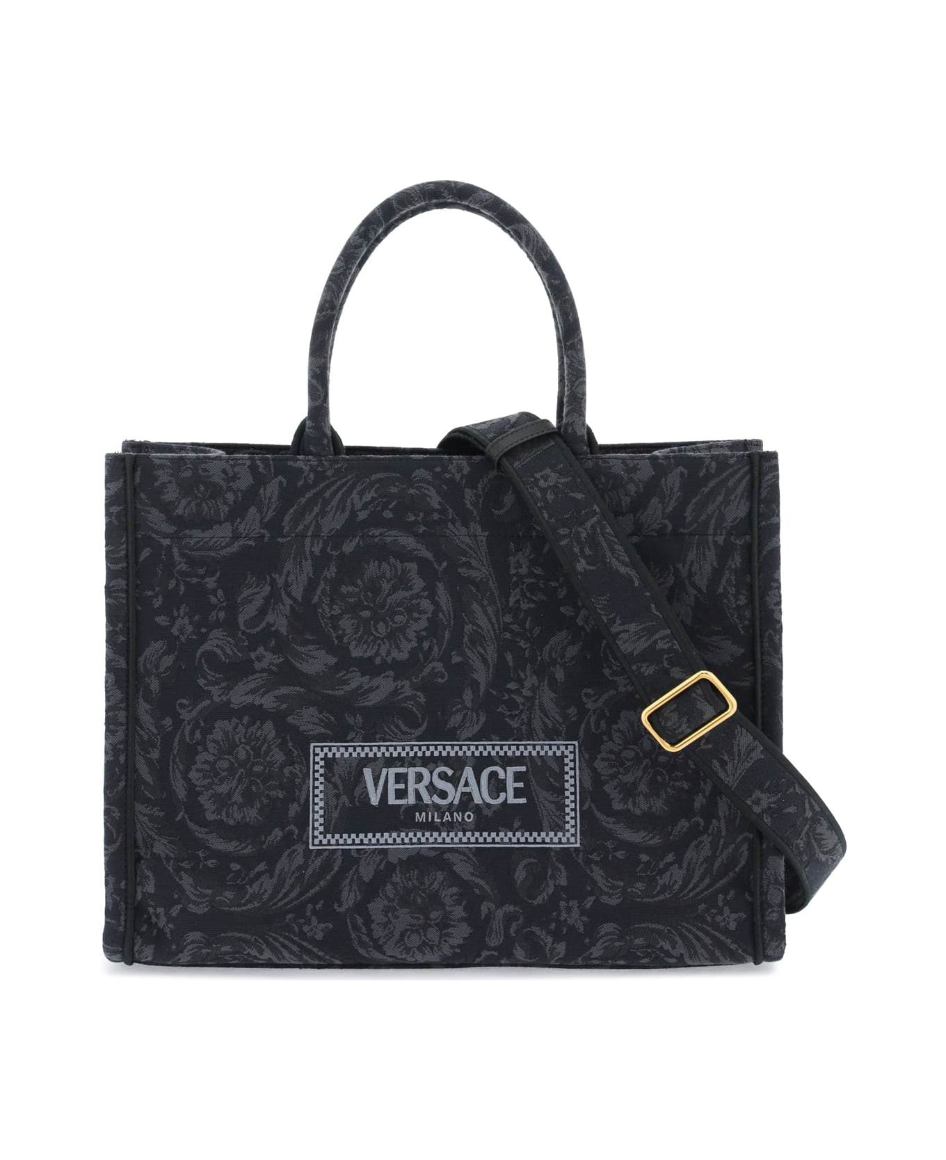 Versace Athena Barocco Tote Bag - BLACK BLACK VERSACE GOLD (Black) トートバッグ