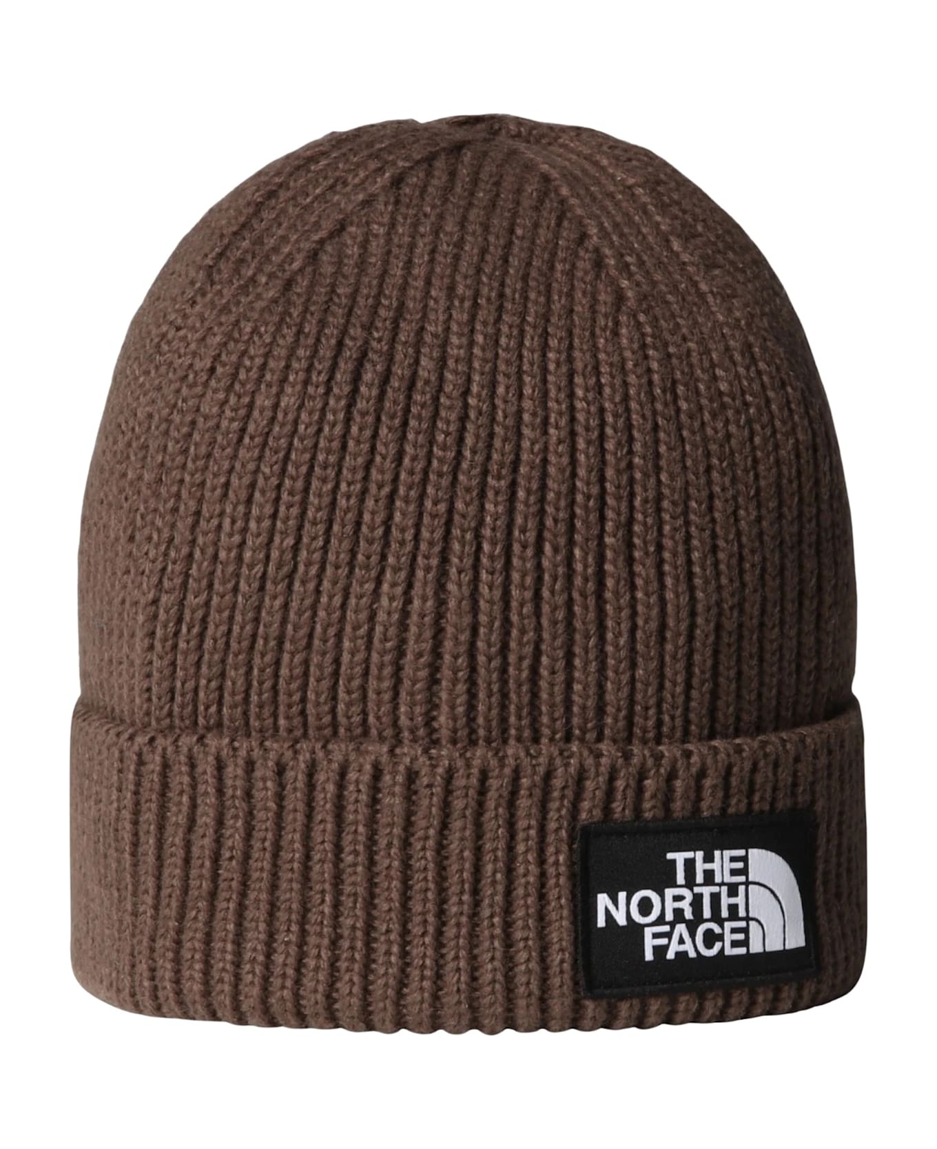 The North Face Tnf Logo Box Cuffed Beanie - Smokey Brown 