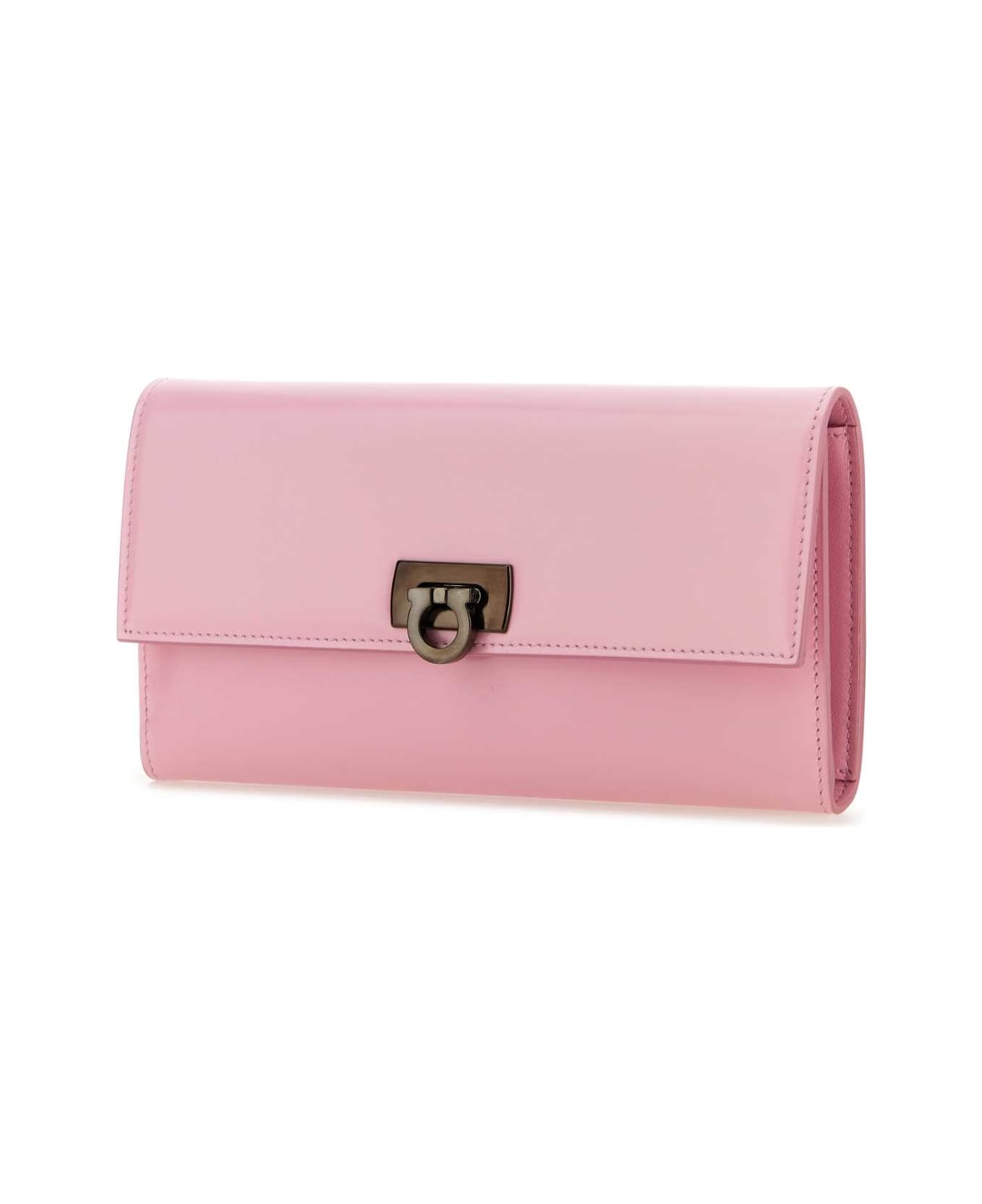 Ferragamo Pink Leather Wallet - BUBBLEGUM