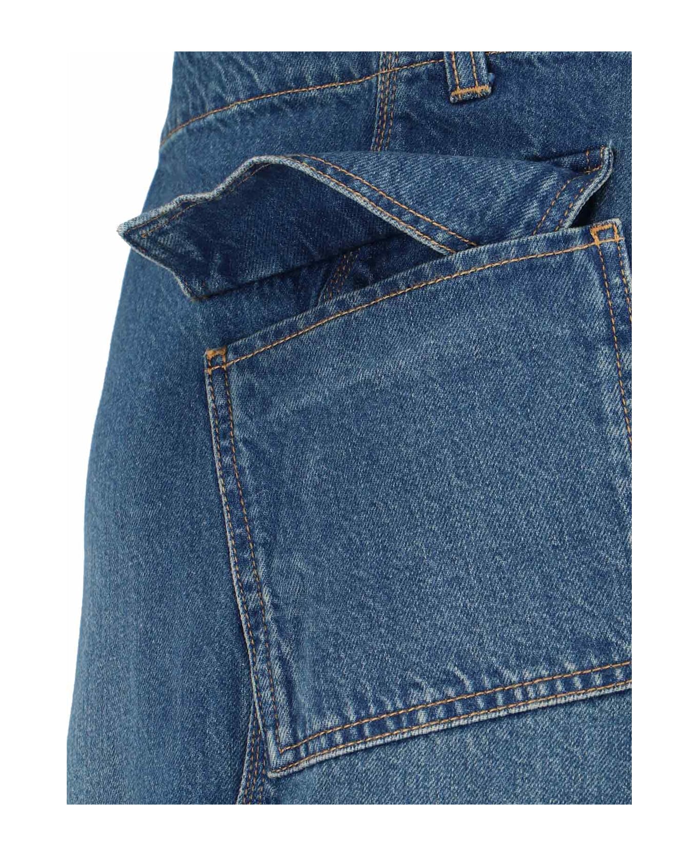 Victoria Beckham Denim Midi Skirt - Blue