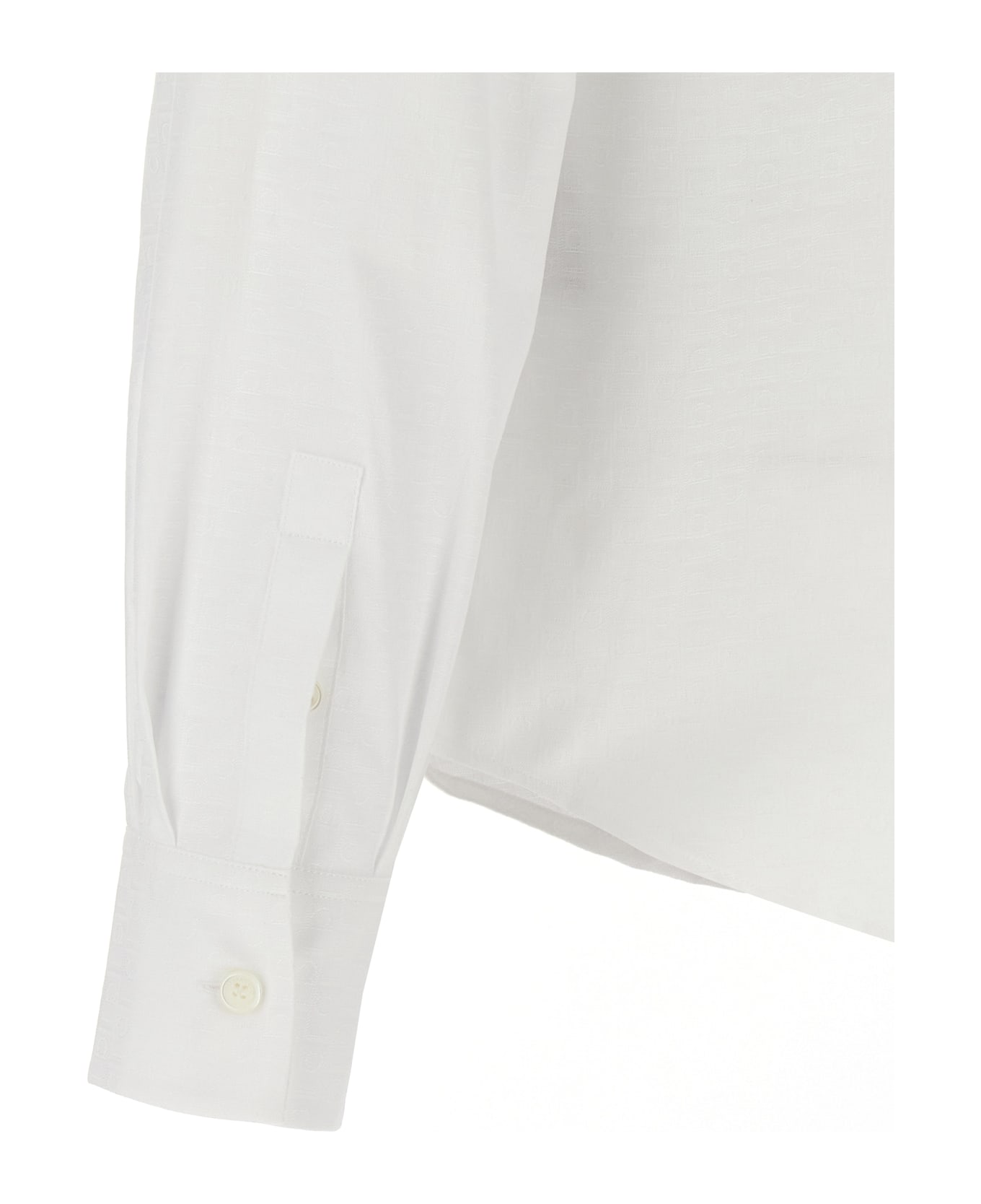 Ferragamo 
gancini
 Jacquard Shirt - White